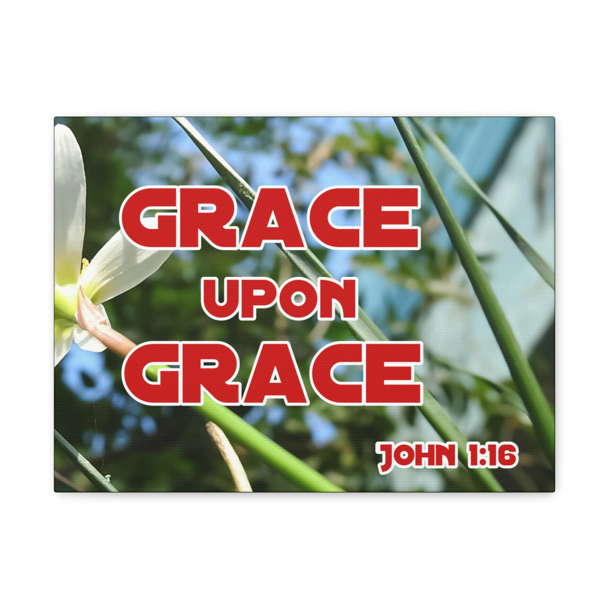Scripture Walls Grace Upon Grace John 1:16 Bible Verse Canvas Christian Wall Art Ready to Hang-Express Your Love Gifts