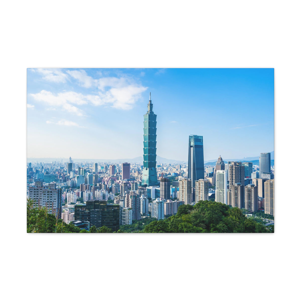Taipei Daytime Skyline Canvas Artwork High-Quality Breathtaking Stunning Cityscape for Home Decor Ready to Hang-Express Your Love Gifts