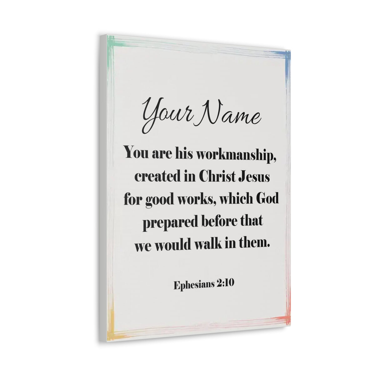 Scripture Walls Personalized Ephesians 2:10 Bible Chapter Canvas Christian Wall Art Ready to Hang-Express Your Love Gifts