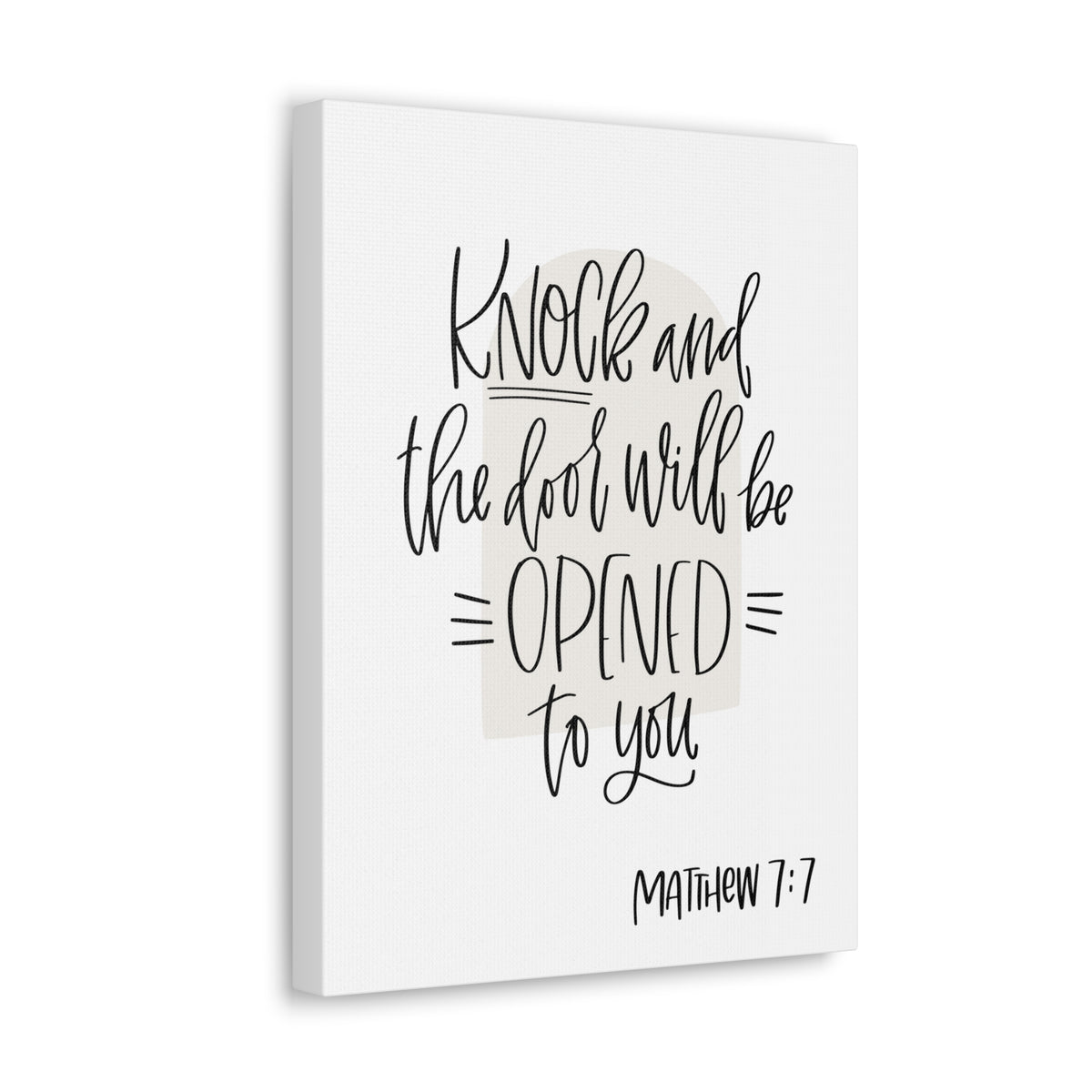 Scripture Walls Knock The Door And Will Be Opened To You Matthew 7:7 Bible Verse Canvas Christian Wall Art Ready To Hang-Express Your Love Gifts