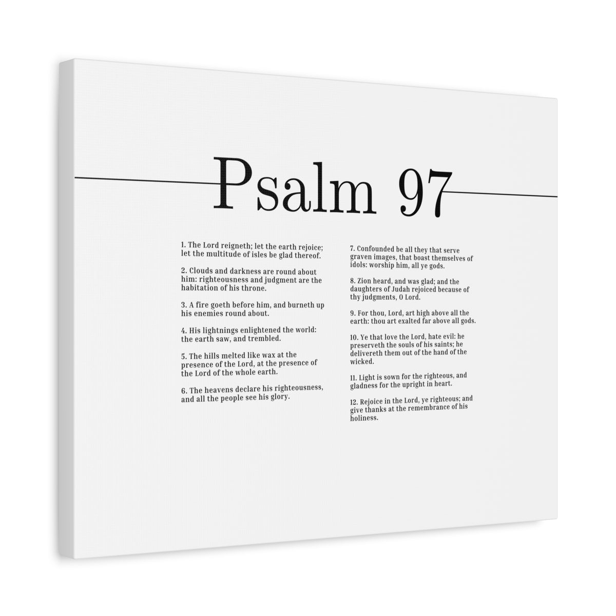 Scripture Canvas The Lord Reigneth Psalm 97 Christian Wall Art Bible Verse Print Ready to Hang-Express Your Love Gifts