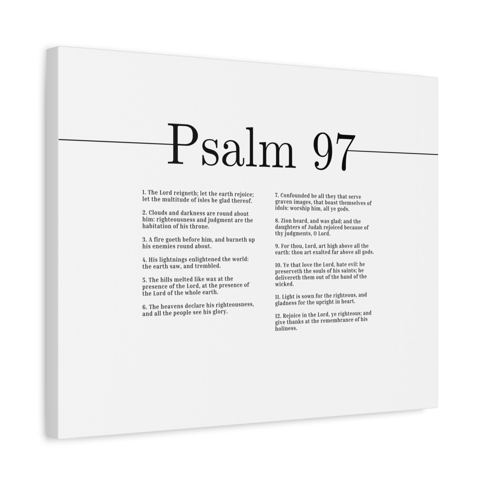 Scripture Canvas The Lord Reigneth Psalm 97 Christian Wall Art Bible Verse Print Ready to Hang-Express Your Love Gifts