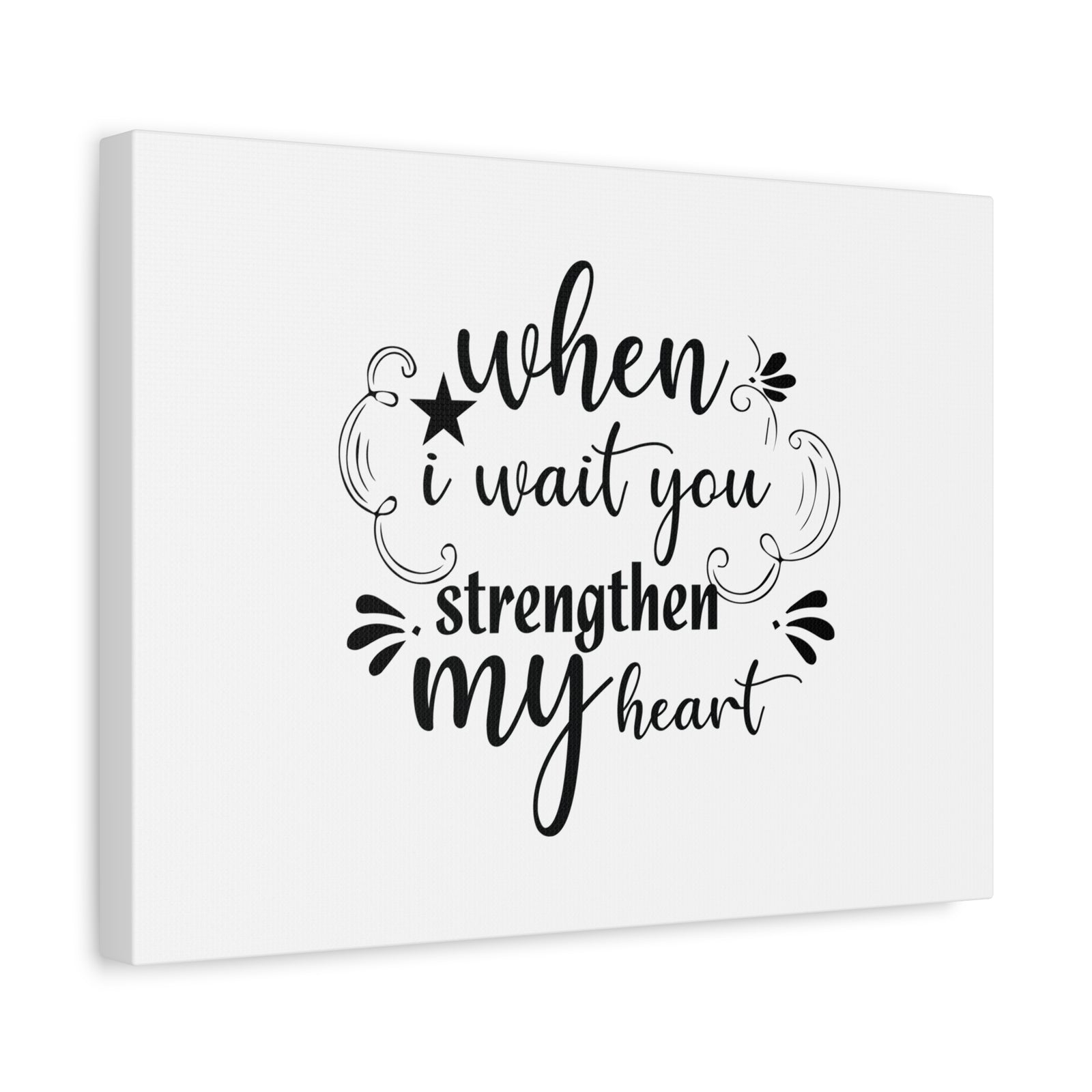 Scripture Canvas Strengthen My Heart Psalm 27:14 Star Christian Wall Art Bible Verse Print Ready to Hang-Express Your Love Gifts