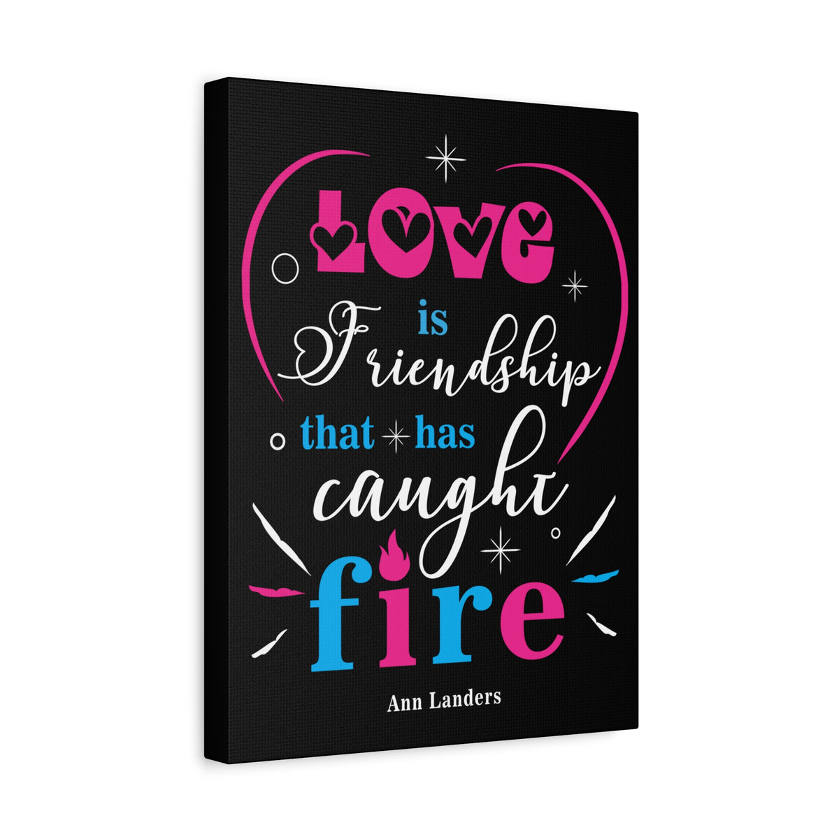 Inspirational Quote Canvas Love Is Friendship Wall Art Motivational Motto Inspiring Prints Artwork Decor Ready to Hang-Express Your Love Gifts