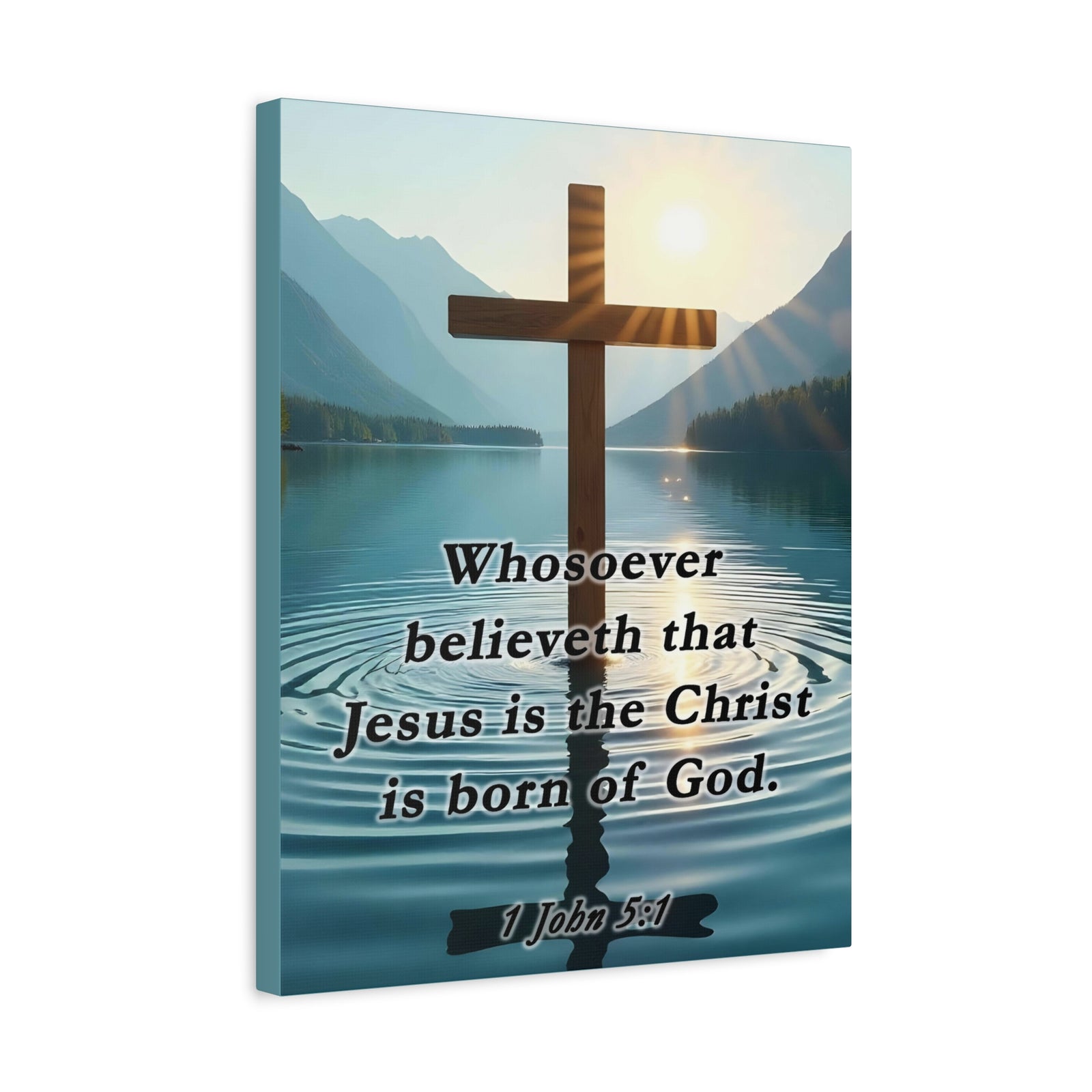 Scripture Walls 1 John 5:1 Jesus is The Christ Bible Verse Canvas Christian Wall Art Ready to Hang Unframed-Express Your Love Gifts
