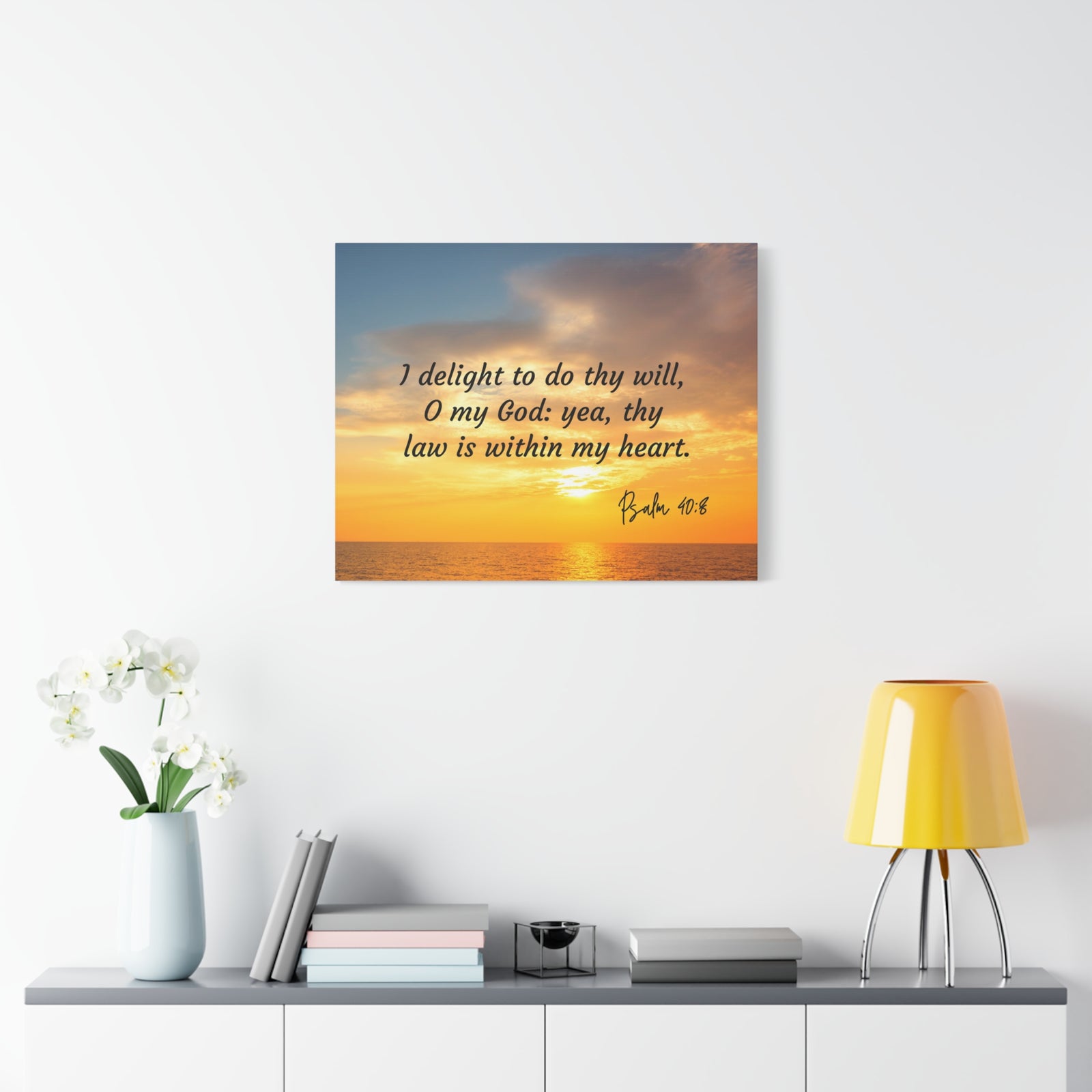 Scripture Walls Thy Will Psalms 40:8 Bible Verse Canvas Christian Wall Art Ready to Hang-Express Your Love Gifts