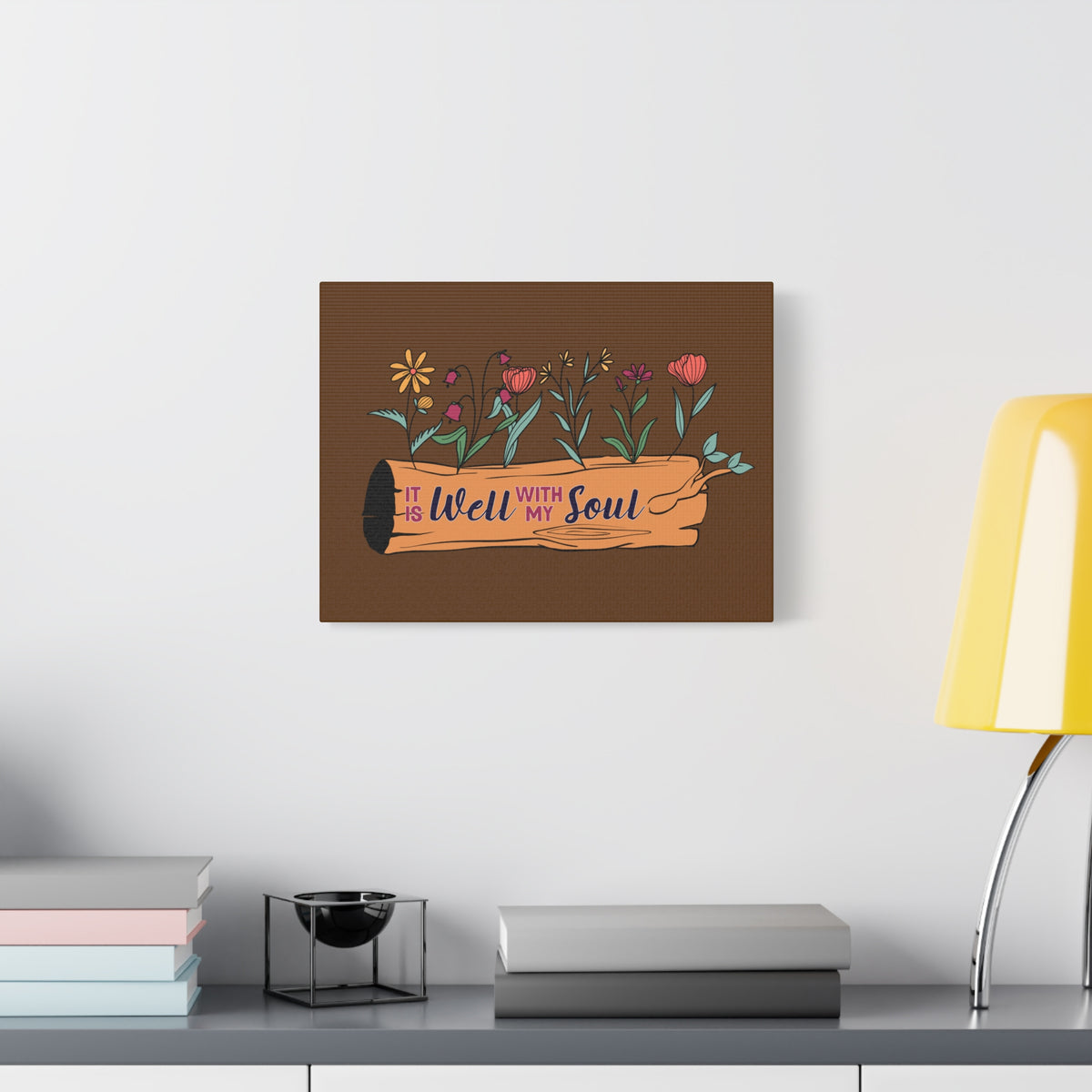 Scripture Canvas With My Soul Flower Psalm 42:7 Christian Wall Art Bible Verse Print Ready to Hang-Express Your Love Gifts
