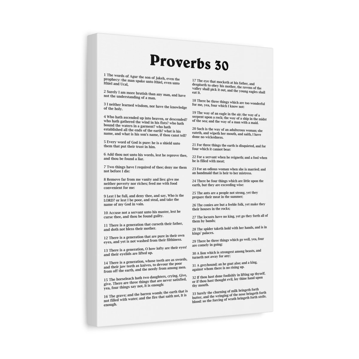 Scripture Walls Proverbs Chapter 30 White Bible Canvas Christian Wall Art Ready to Hang Unframed-Express Your Love Gifts