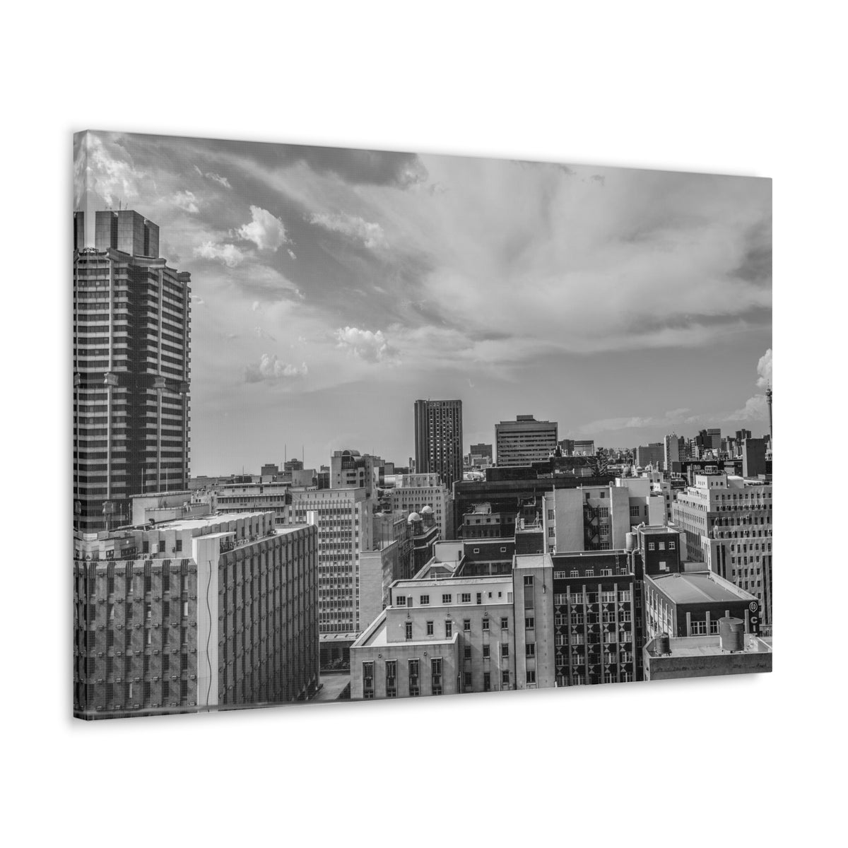 Johannesburg Black And White Skyline Canvas Artwork High-Quality Breathtaking Stunning Cityscape for Home Decor Ready to Hang-Express Your Love Gifts