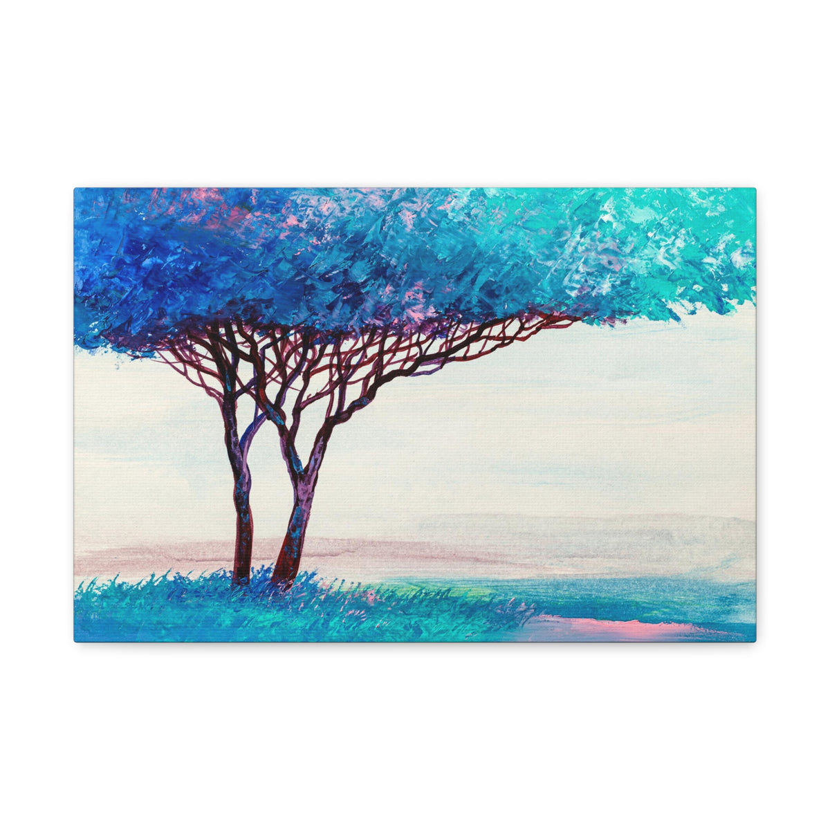 Oil Painting Landscape Abstract Tree Hand Painted Contemporary Art Canvas Wall Art for Home Decor Ready-to-Hang-Express Your Love Gifts