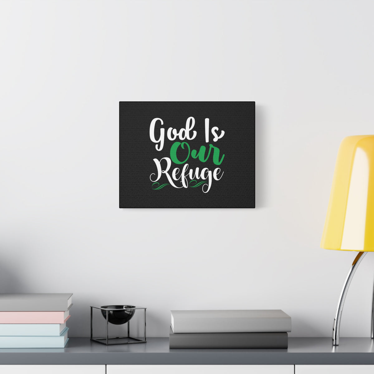 Scripture Canvas God Is Our Refuge Psalm 46:1 Christian Wall Art Bible Verse Print Ready to Hang-Express Your Love Gifts