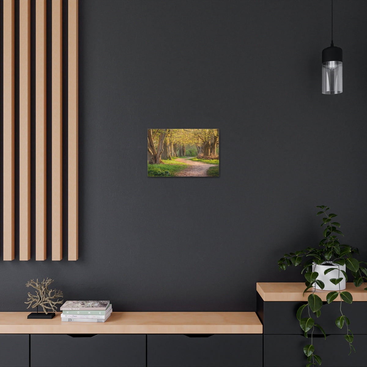 Tree Green Path Forest Nature Wilderness Photography Canvas Wall Art for Home Decor Ready-to-Hang-Express Your Love Gifts