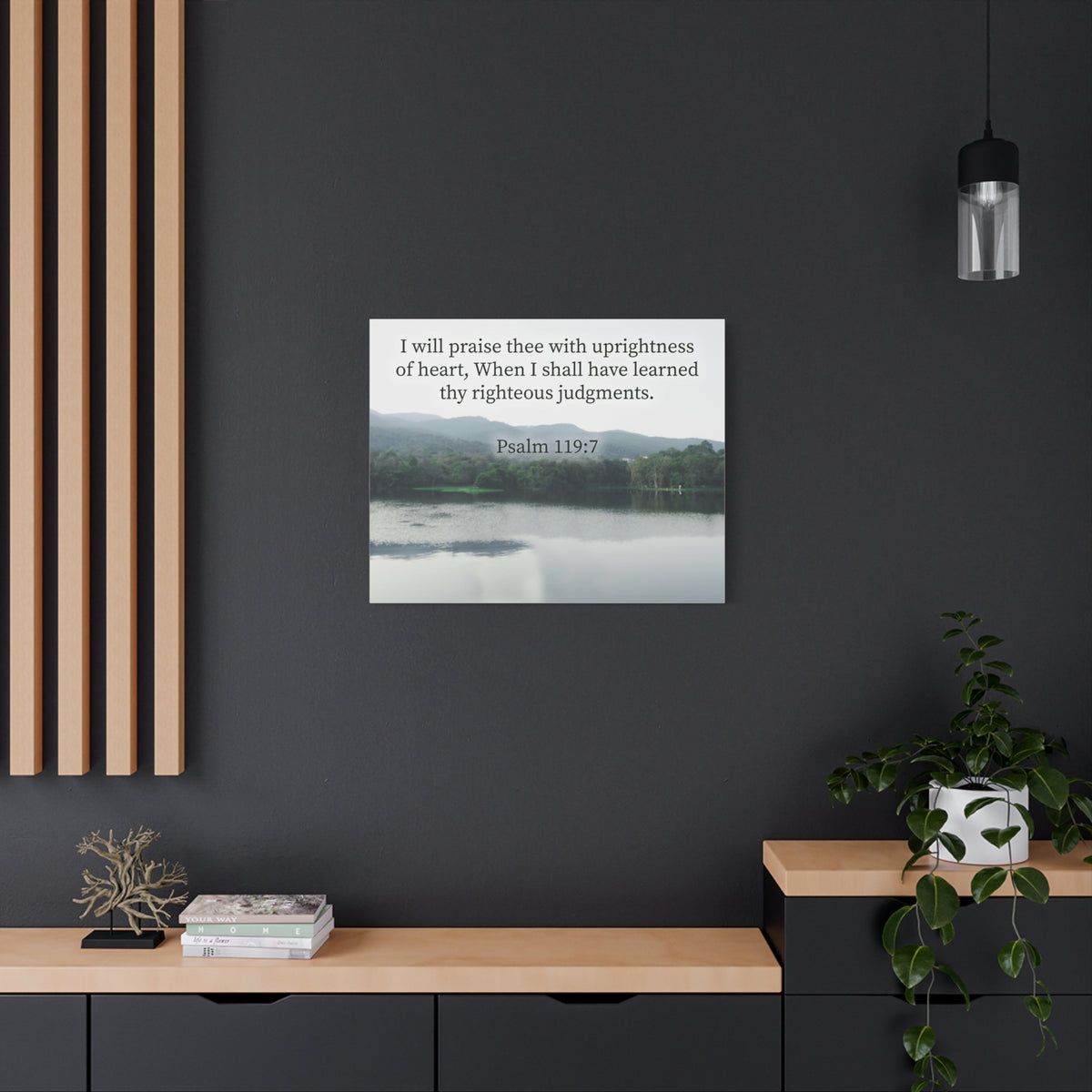 Bible Verse Canvas Righteous Judgments Psalm 119:7 Christian Home Decor Scripture Art-Express Your Love Gifts