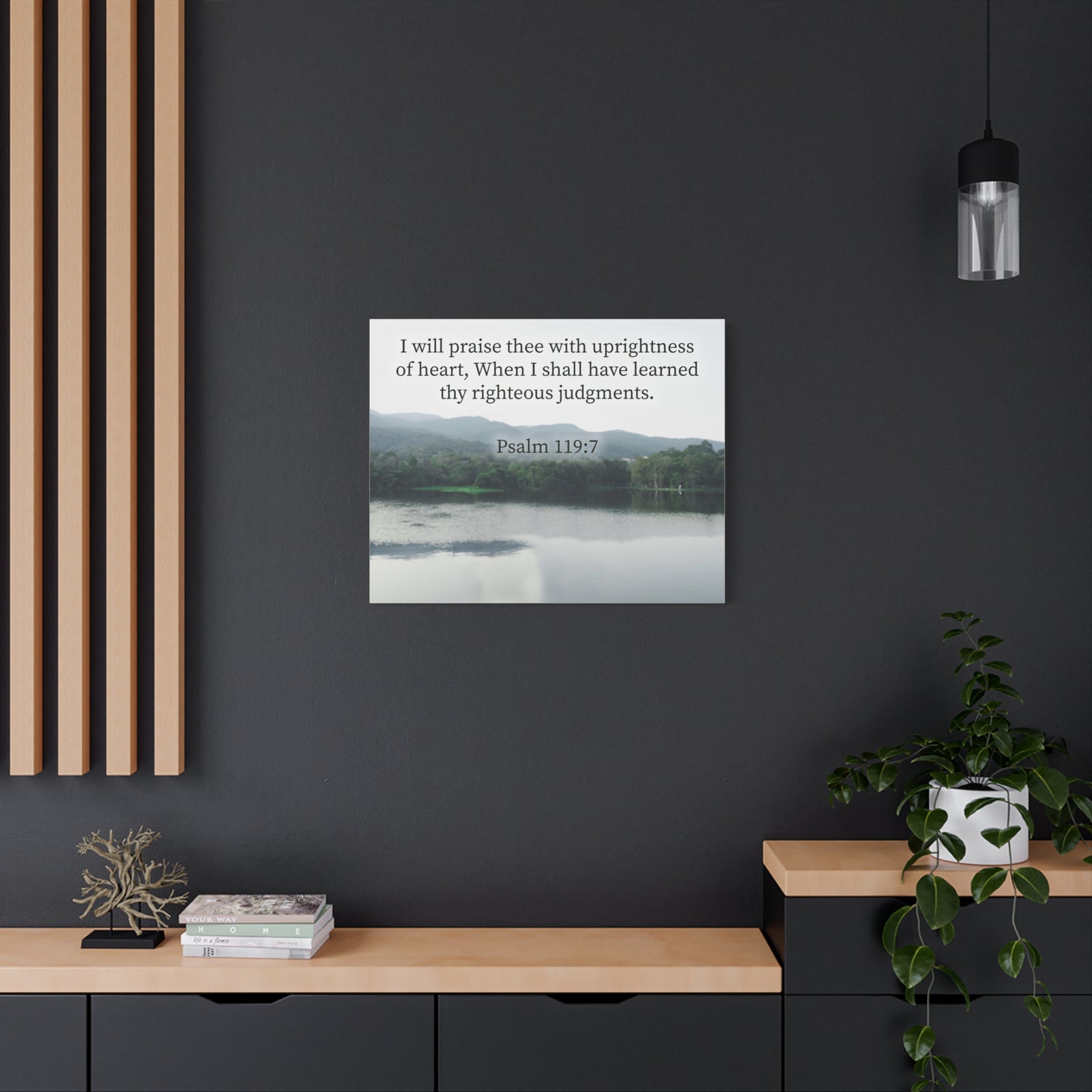 Bible Verse Canvas Righteous Judgments Psalm 119:7 Christian Home Decor Scripture Art-Express Your Love Gifts