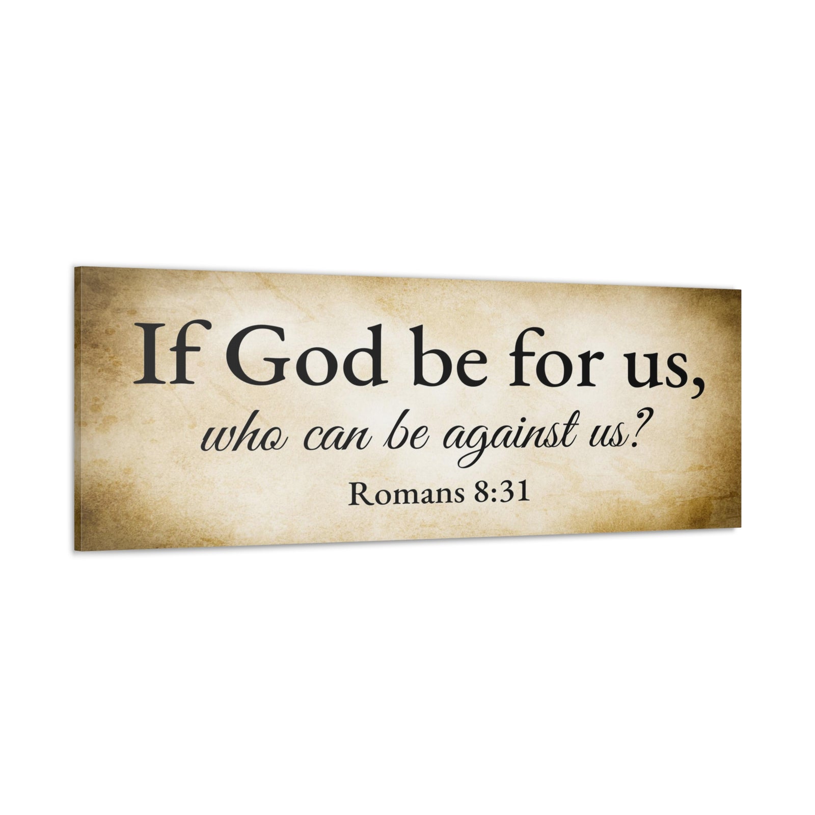 Scripture Walls Romans 8:31 Gold Bible Verse Canvas Christian Wall Art Ready to Hang Unframed-Express Your Love Gifts
