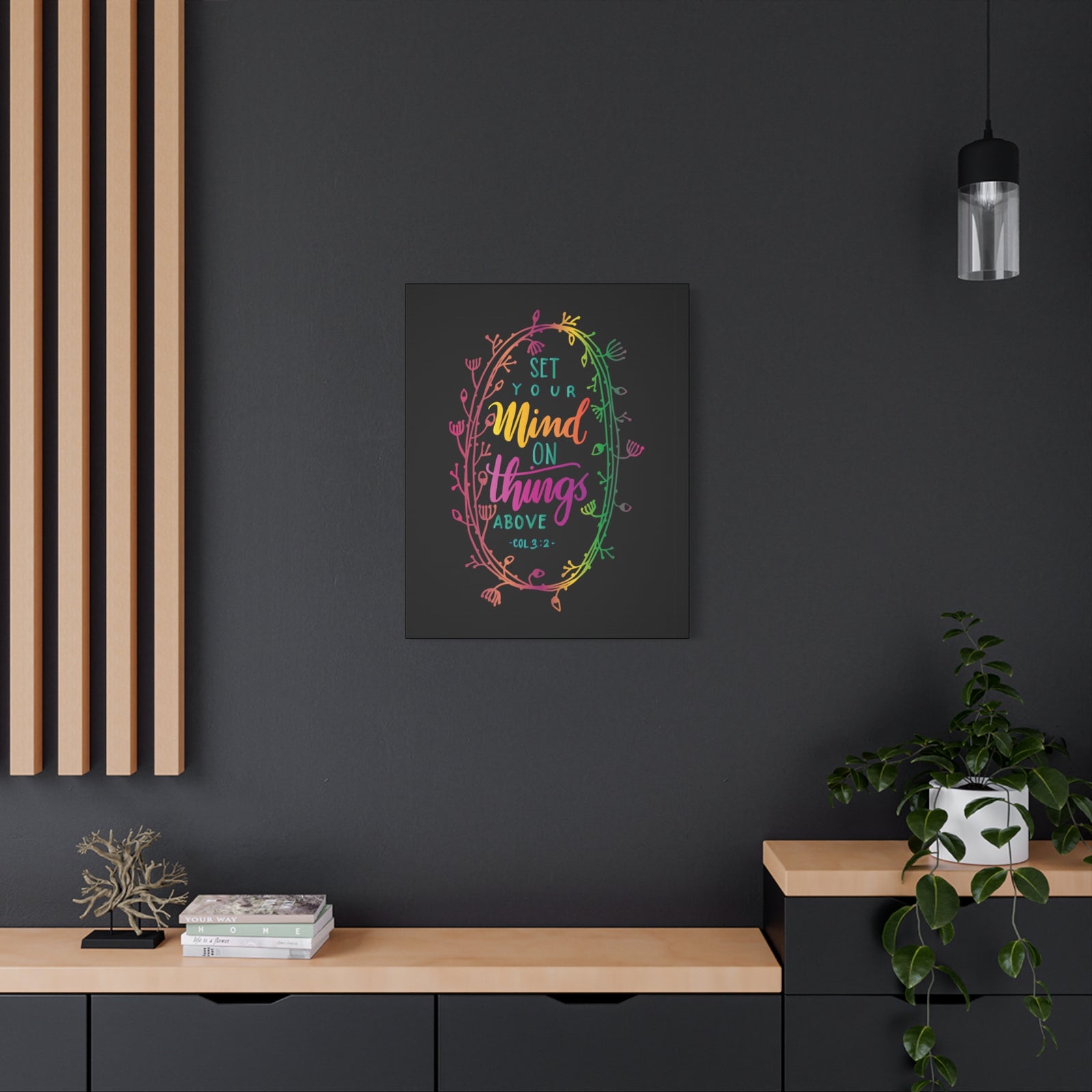 Scripture Canvas Things Above Col 3:2 Christian Wall Art Bible Verse Print Ready to Hang-Express Your Love Gifts