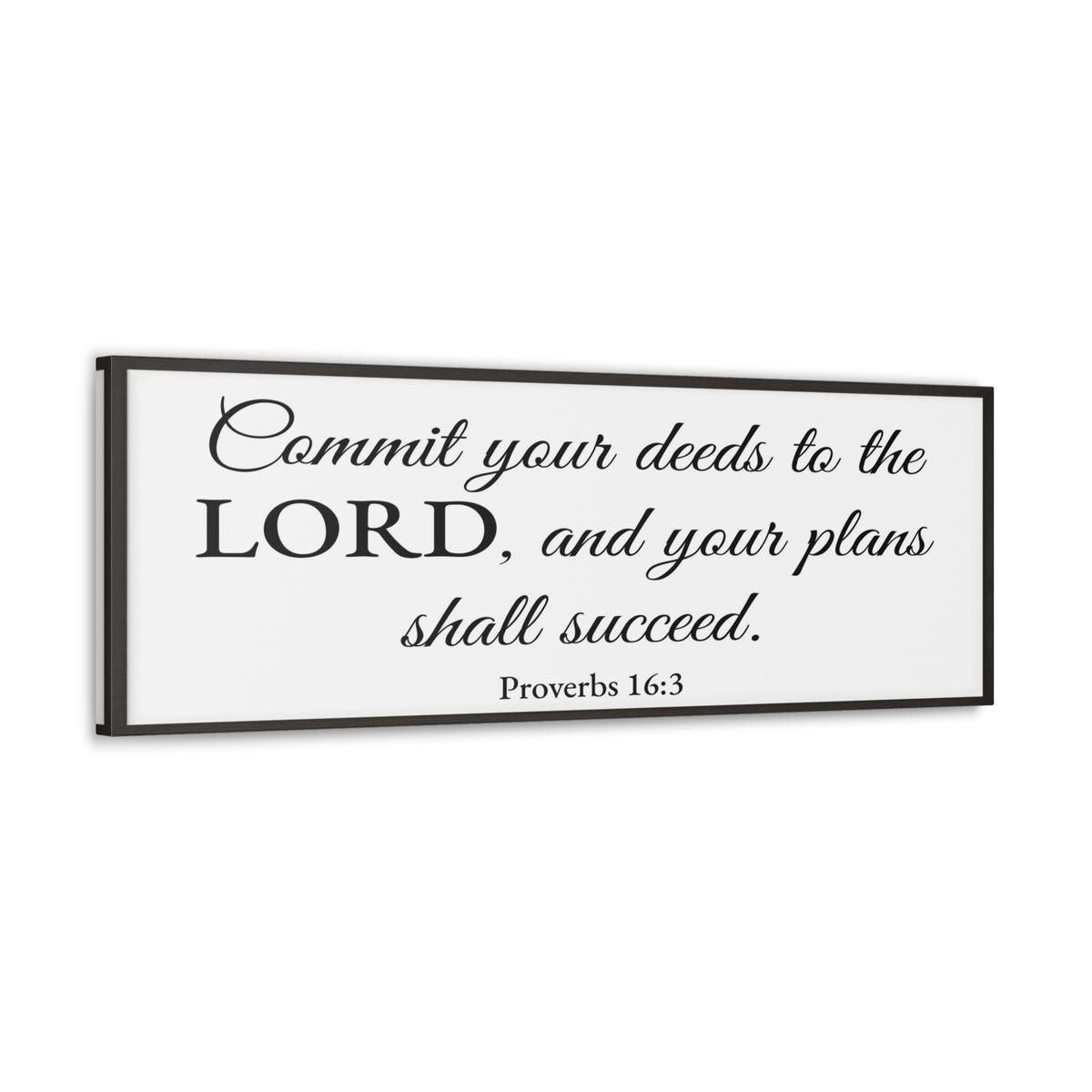 Scripture Walls Proverbs 16:3 White Bible Verse Canvas Christian Wall Art Ready to Hang Unframed-Express Your Love Gifts