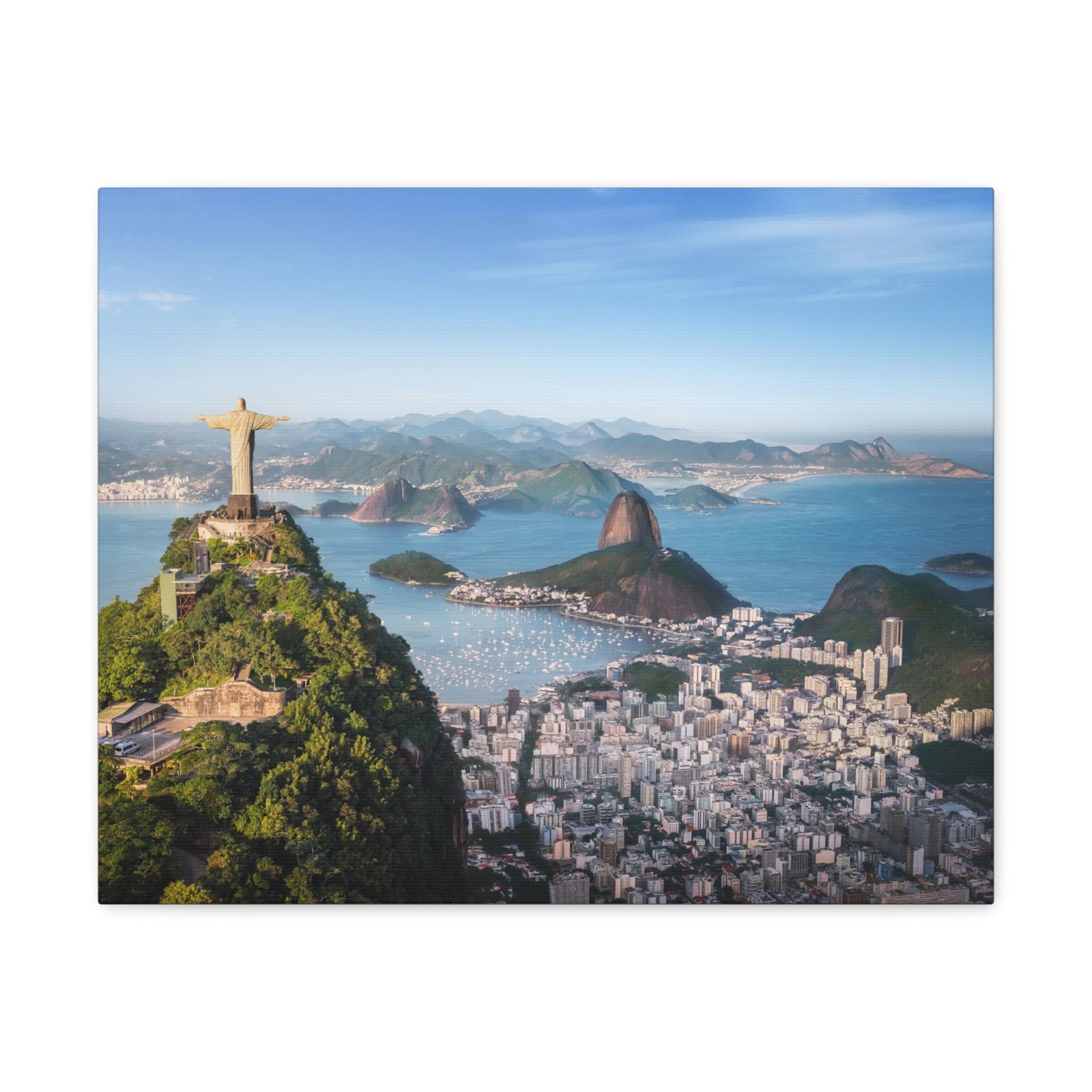 Rio de Janeiro Daytime Skyline Canvas Artwork High-Quality Breathtaking Stunning Cityscape for Home Decor Ready to Hang-Express Your Love Gifts