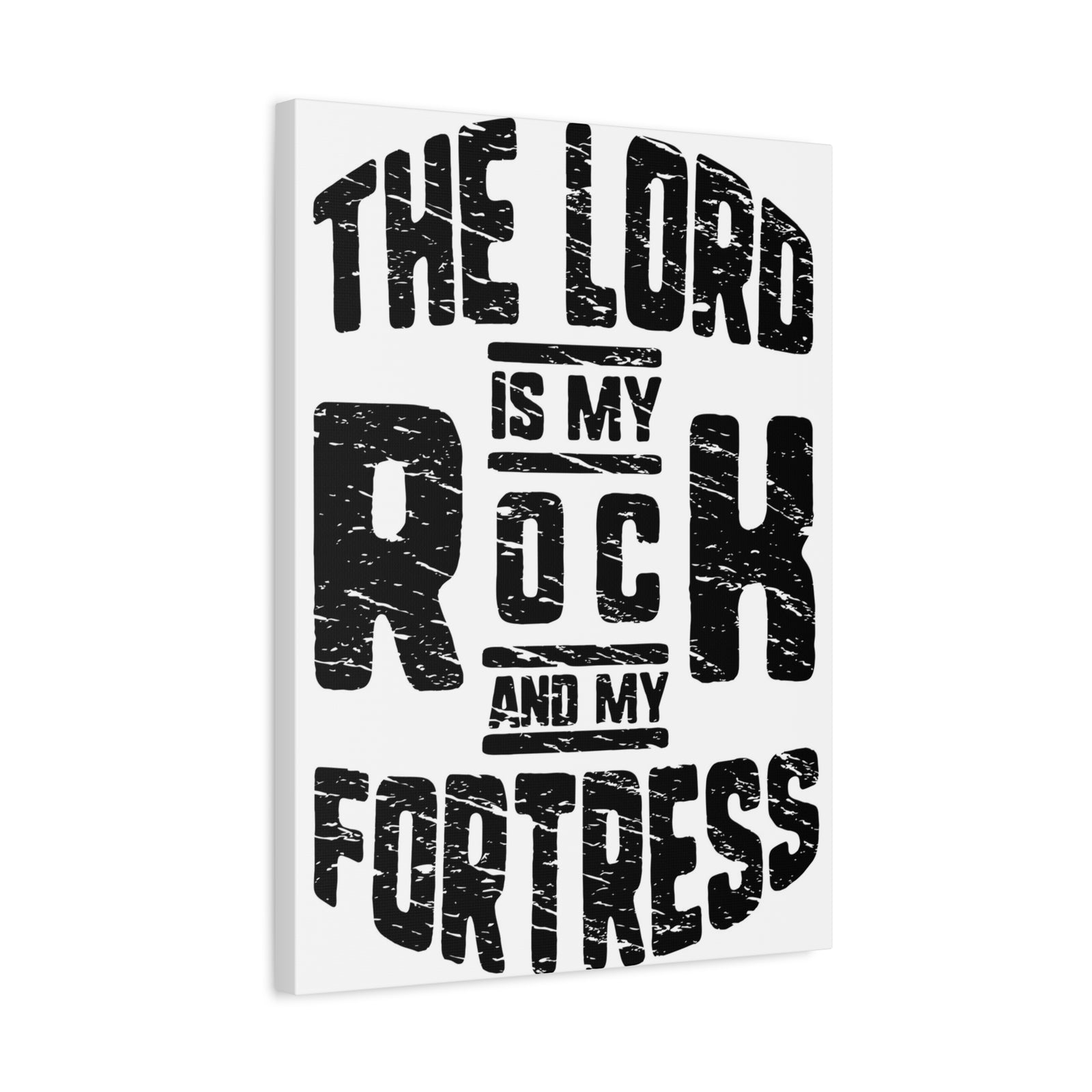Scripture Walls Psalms 18:2 Lord My Rock and Fortress Bible Verse Canvas Christian Wall Art Ready to Hang Unframed-Express Your Love Gifts