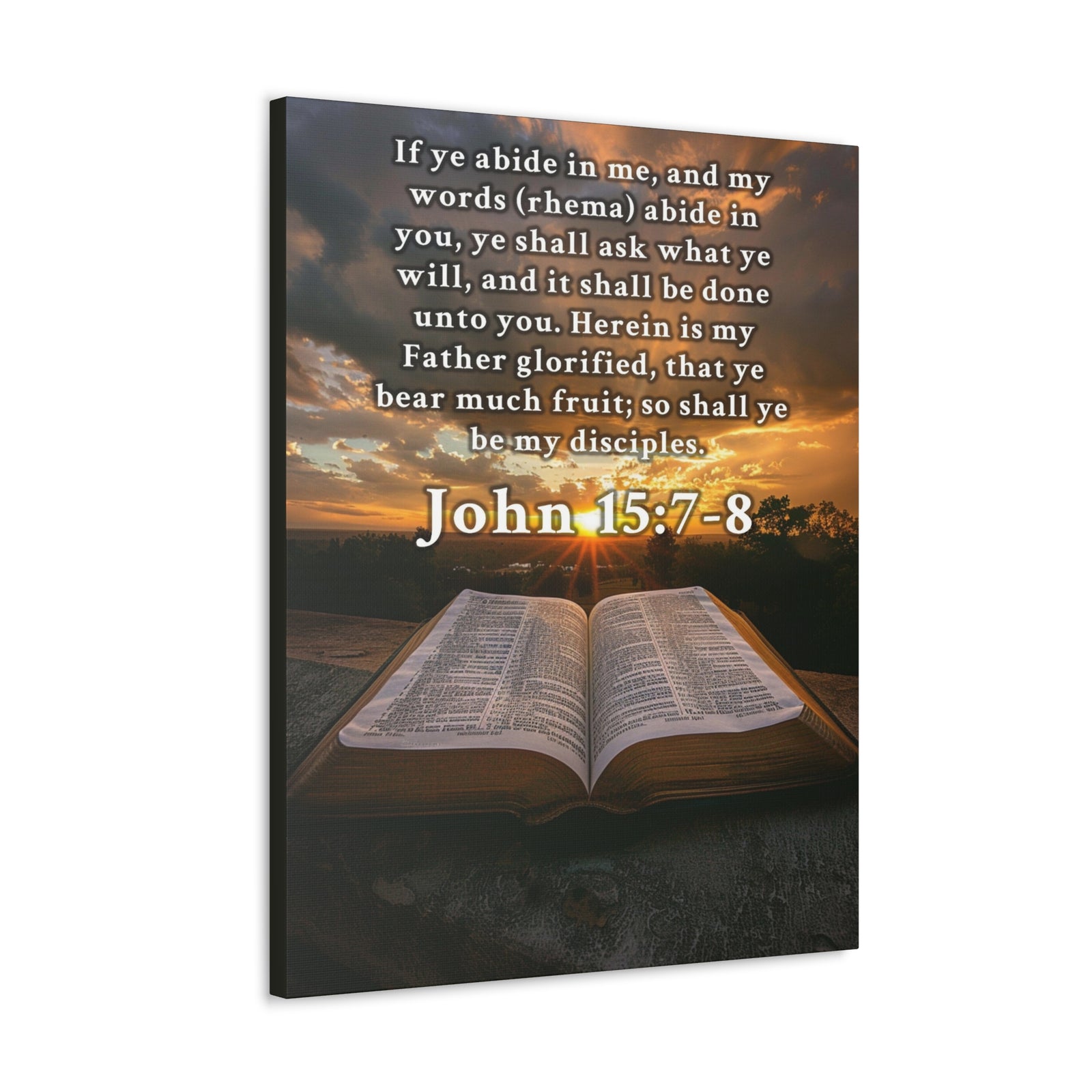 Scripture Walls John 15:7-8 KJV Bible Verse Canvas Christian Wall Art Ready to Hang Unframed-Express Your Love Gifts