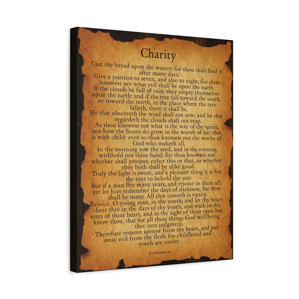 Scripture Walls Charity Ecclesiastes 11 Gold Brown Bible Verse Canvas Christian Wall Art Ready to Hang-Express Your Love Gifts