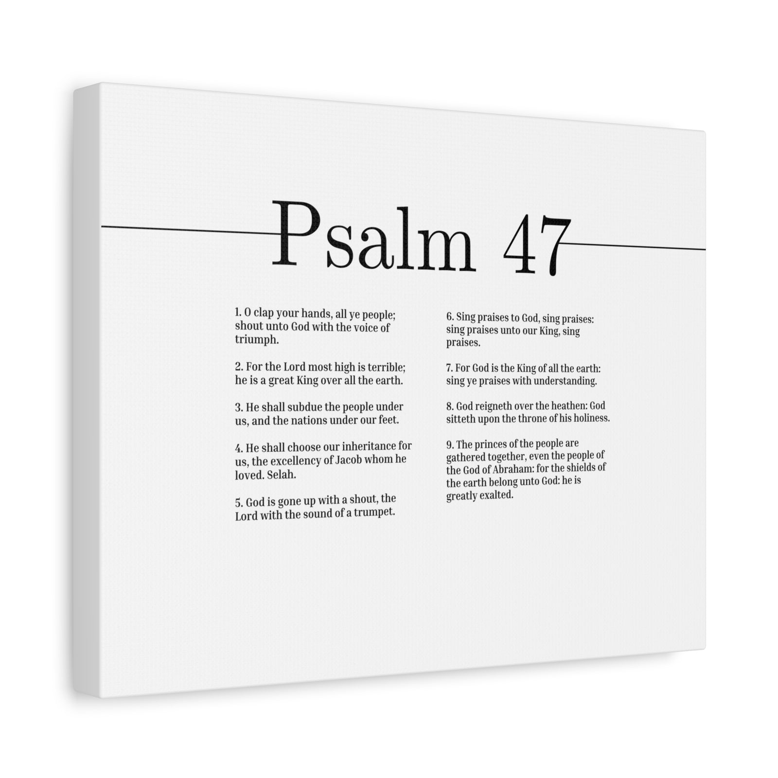 Scripture Canvas For God Is King Psalm 47 Christian Wall Art Bible Verse Print Ready to Hang-Express Your Love Gifts