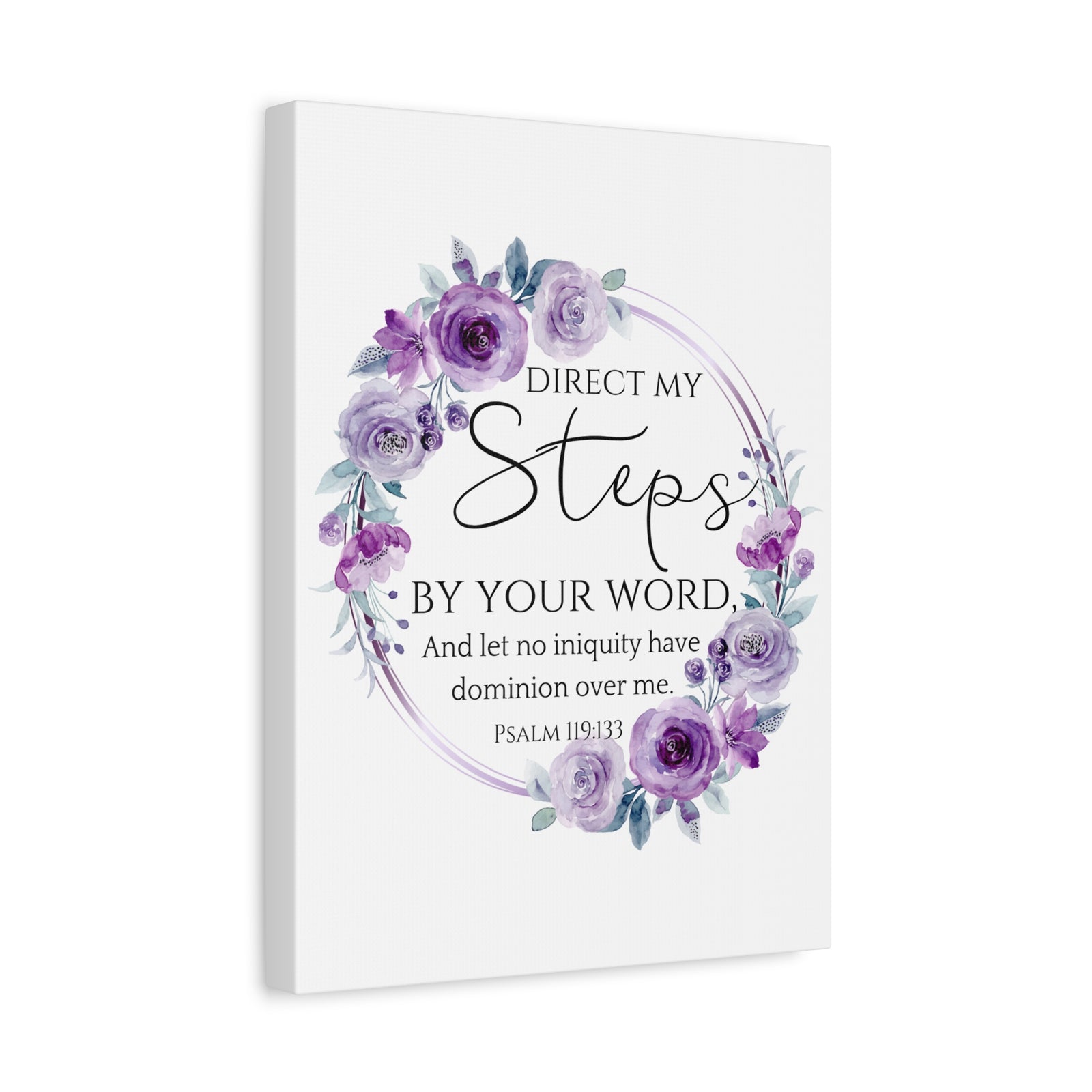 Scripture Walls Psalm 119:133 Direct My Steps Bible Verse Canvas Christian Wall Art Ready to Hang Unframed-Express Your Love Gifts