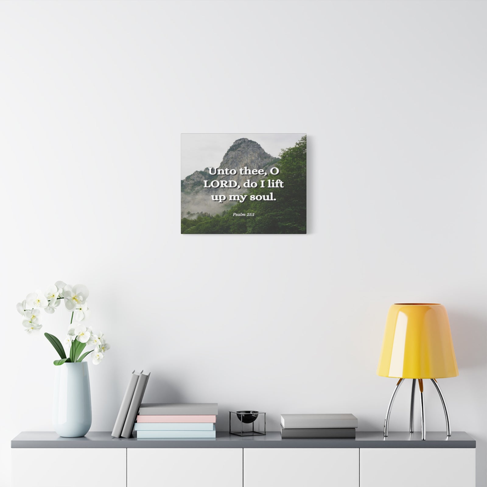 Scripture Canvas Lift Up Psalm 25:1 Christian Wall Art Bible Verse Print Ready to Hang-Express Your Love Gifts