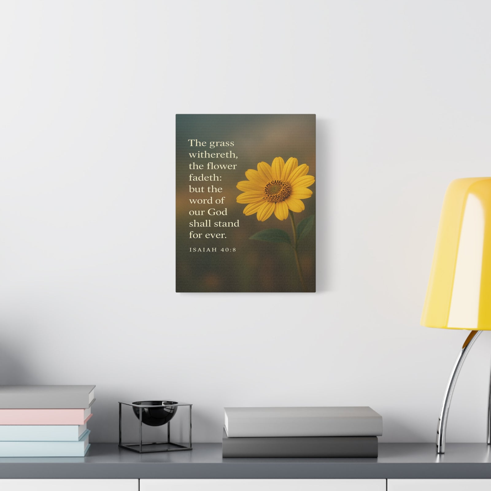 Bible Verse Canvas Isaiah 40:8 Christian Home Décor Wall Art Scripture Ready to Hang Faith Print-Express Your Love Gifts