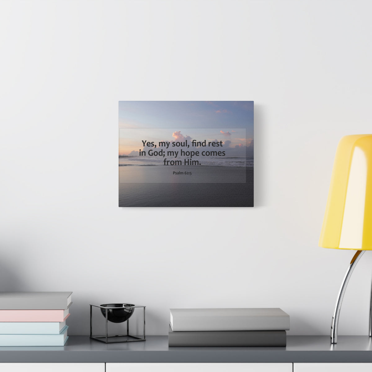 Scripture Canvas Find Rest In God Psalm 62:5 Christian Wall Art Bible Verse Print Ready to Hang-Express Your Love Gifts