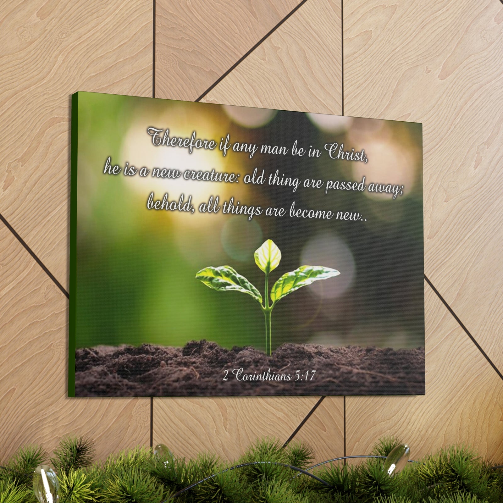 Scripture Walls Men Be in Christ 2 Corinthians 5:17 Christian Wall Art Print Ready to Hang Unframed-Express Your Love Gifts