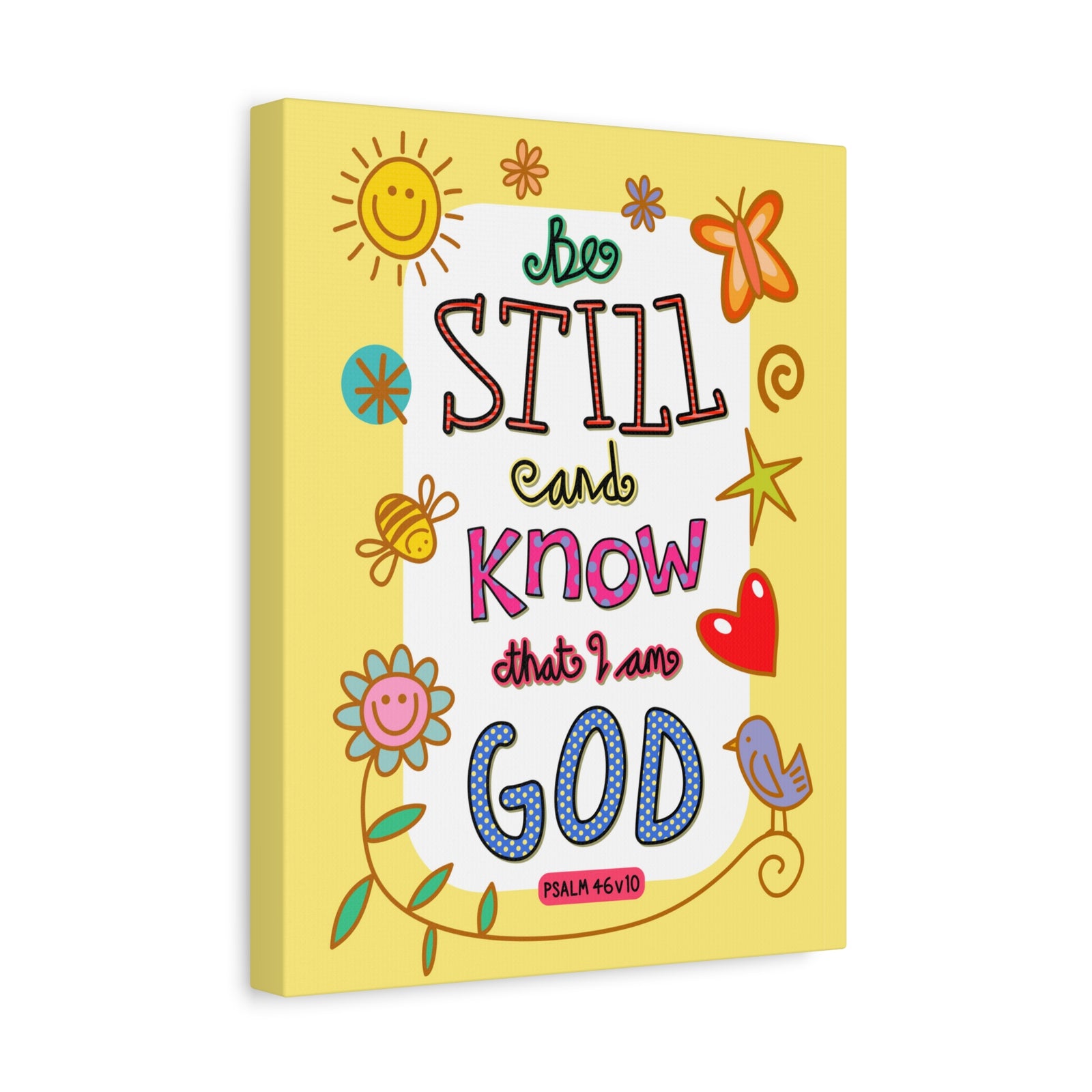 Scripture Walls Know That I Am God Psalm 46:10 Bible Verse Canvas Christian Wall Art Ready to Hang-Express Your Love Gifts