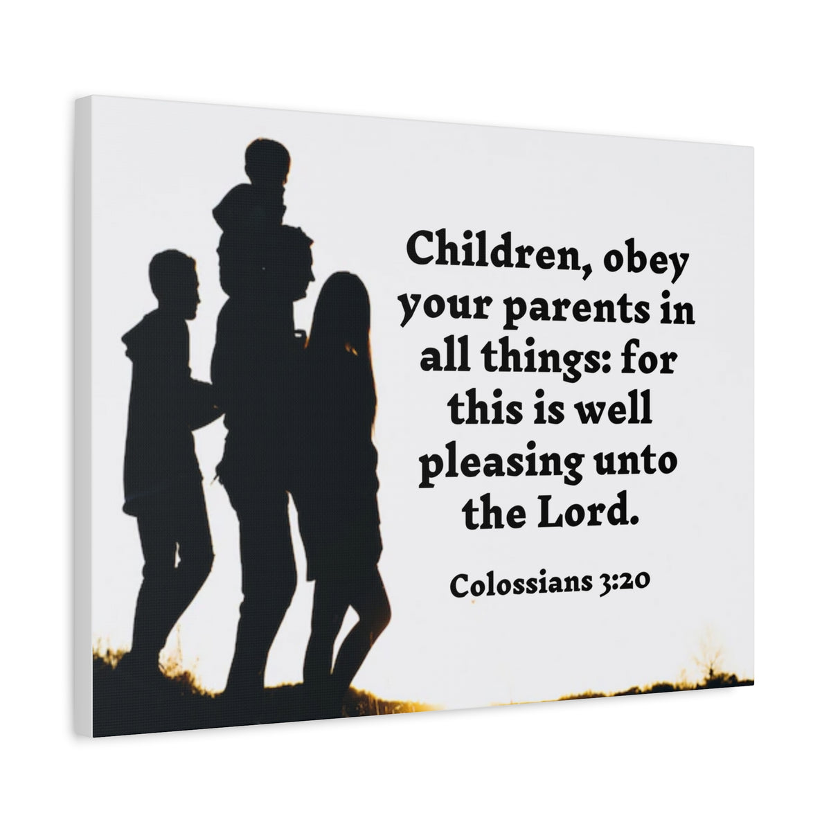 Scripture Walls Obey Your Parents Colossians 3:20 Bible Verse Canvas Christian Wall Art Ready to Hang-Express Your Love Gifts