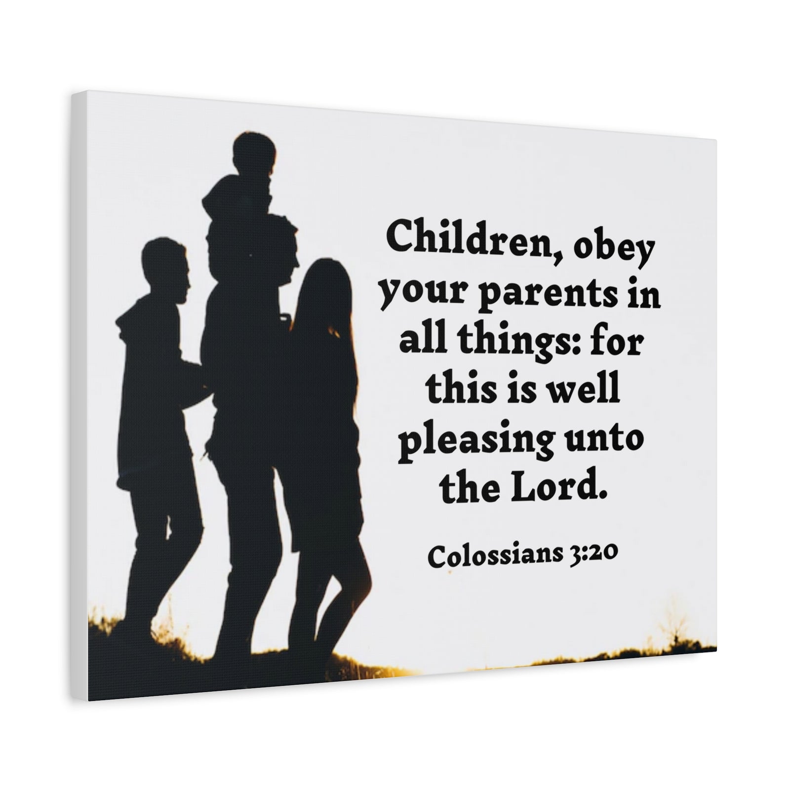Scripture Walls Obey Your Parents Colossians 3:20 Bible Verse Canvas Christian Wall Art Ready to Hang-Express Your Love Gifts