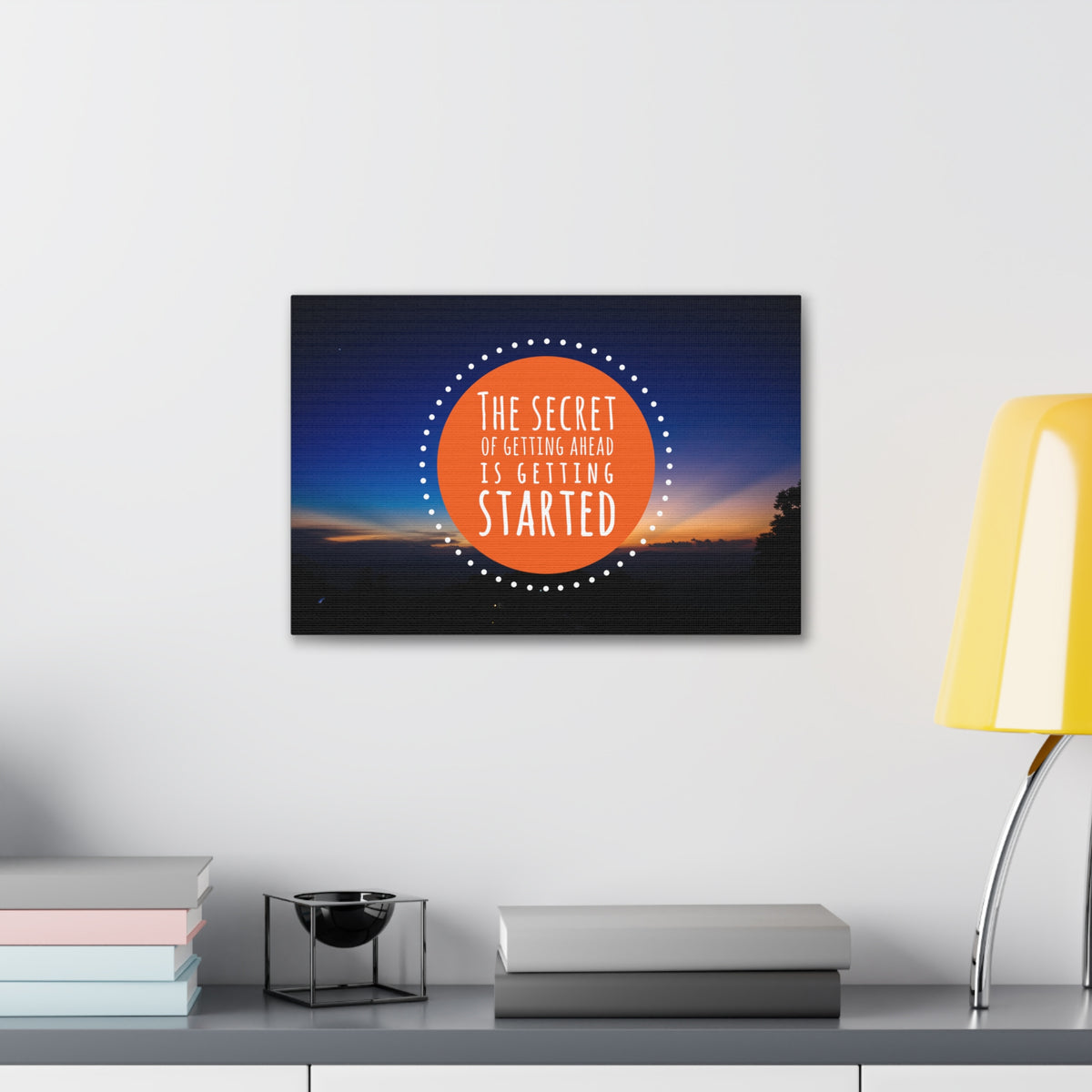 Inspirational Wall Art Secret Of Getting Ahead Motivation Wall Decor for Home Office Gym Inspiring Success Quote Print Ready to Hang-Express Your Love Gifts