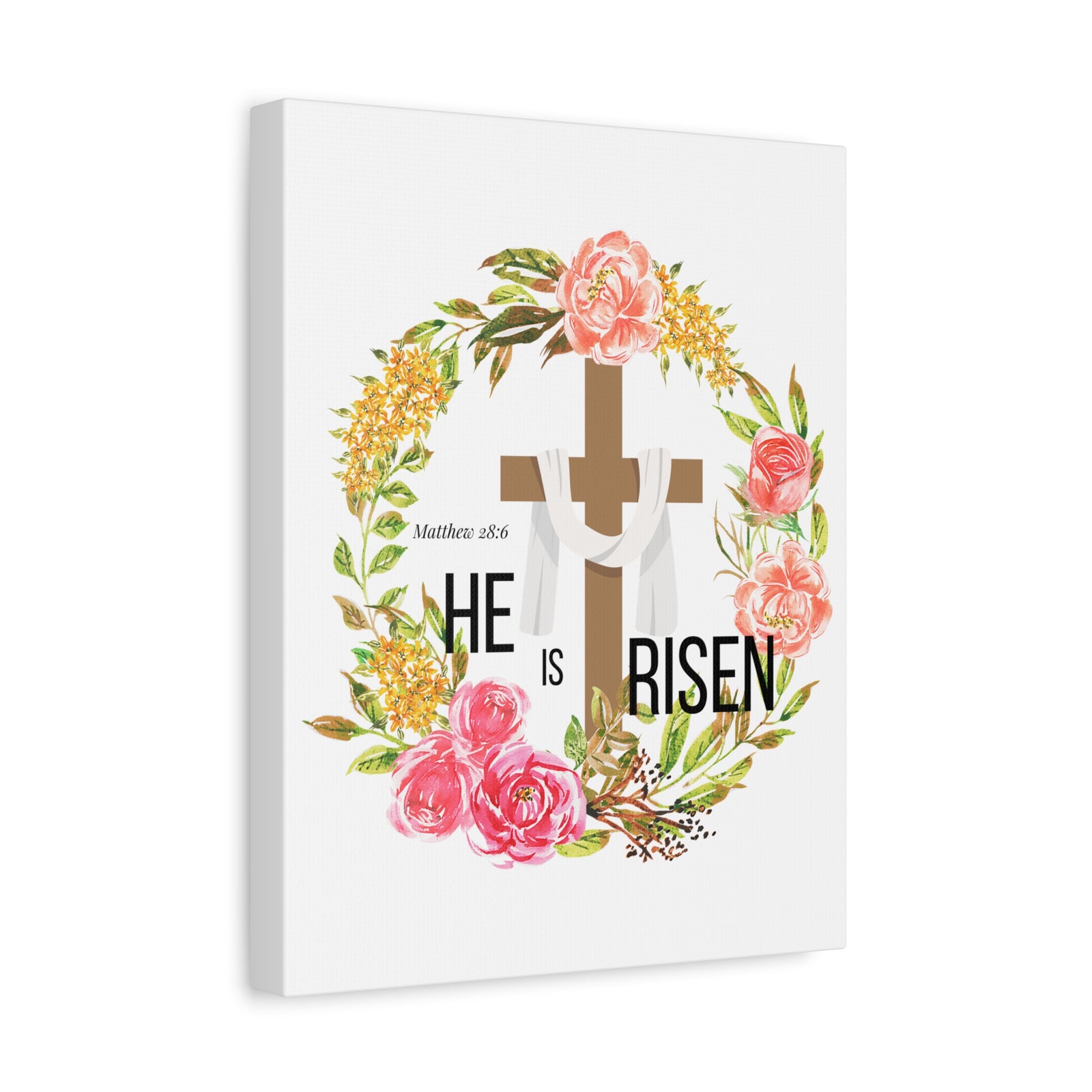 Scripture Walls Matthew 28:6 He Is Risen Bible Verse Canvas Christian Wall Art Ready to Hang Unframed-Express Your Love Gifts