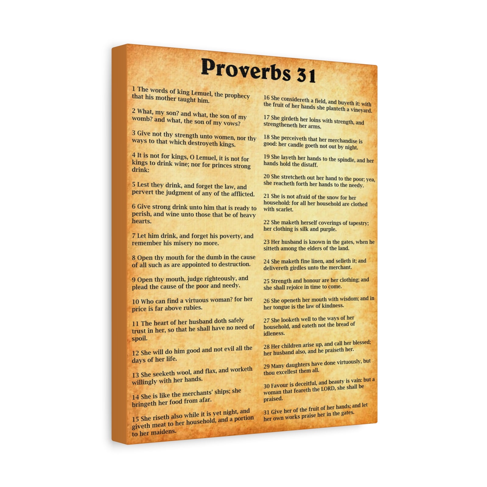 Scripture Walls Proverbs Chapter 31 Gold Bible Canvas Christian Wall Art Ready to Hang Unframed-Express Your Love Gifts