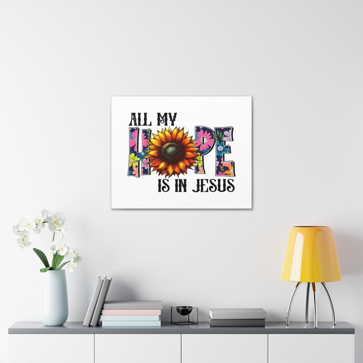 Scripture Walls My Hope is Jesus Bible Verse Canvas Christian Wall Art Ready to Hang Unframed-Express Your Love Gifts