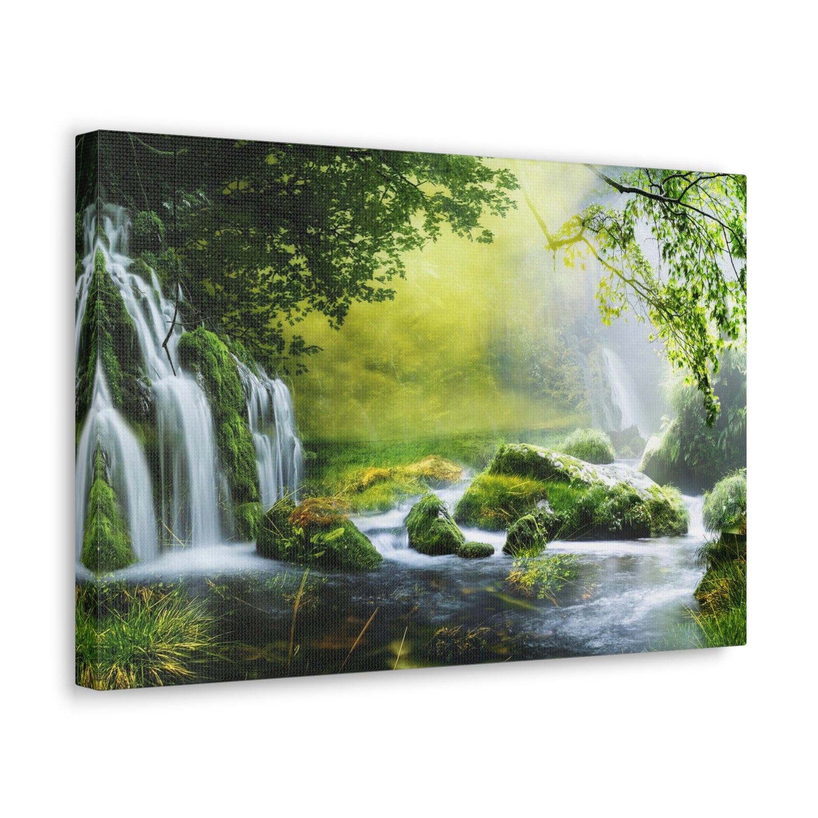 Tropical Forest Falls Nature Wilderness Photography Canvas Wall Art for Home Decor Ready-to-Hang-Express Your Love Gifts