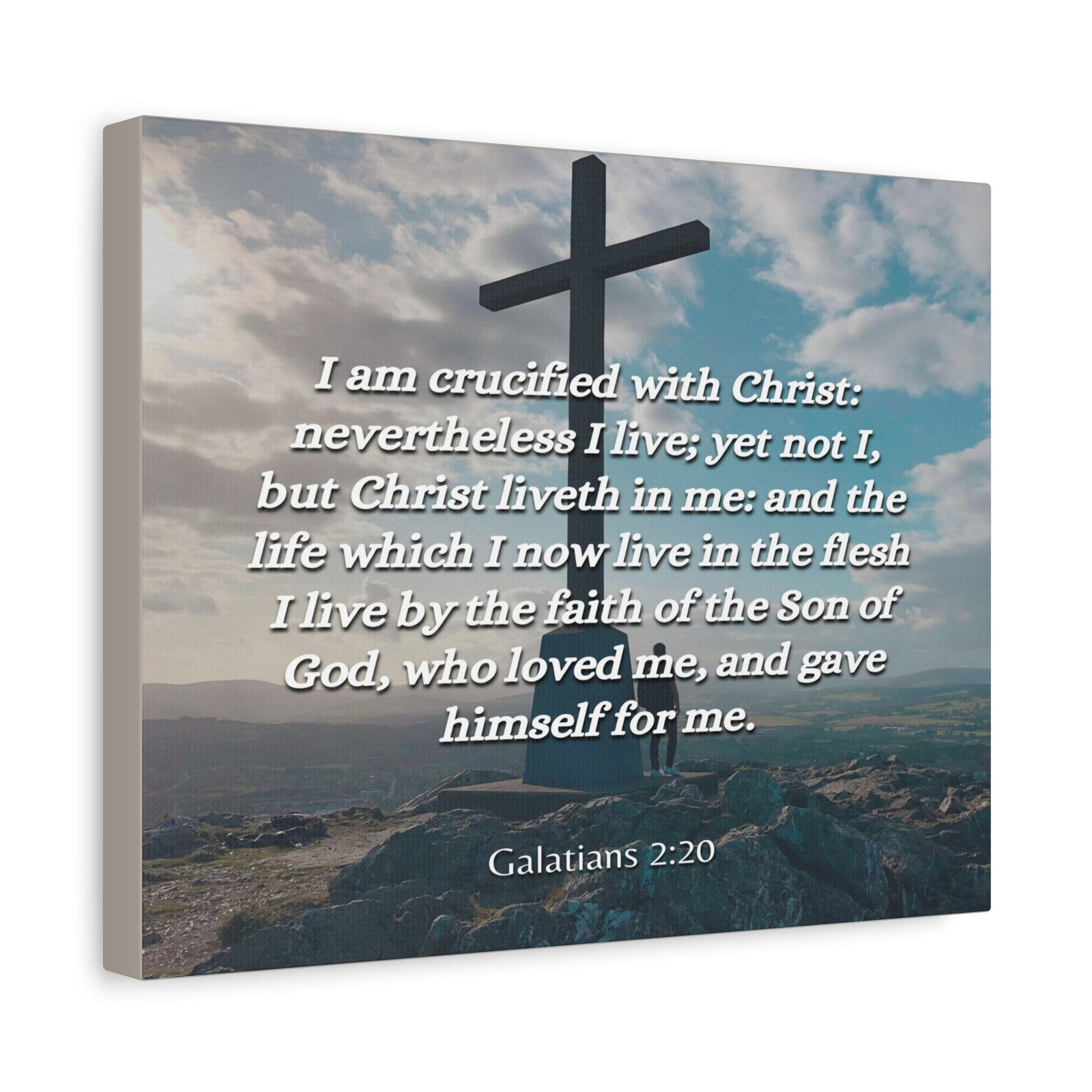 Scripture Canvas By The Faith Galatians 2:20 Christian Wall Art Bible Verse Print Ready to Hang-Express Your Love Gifts