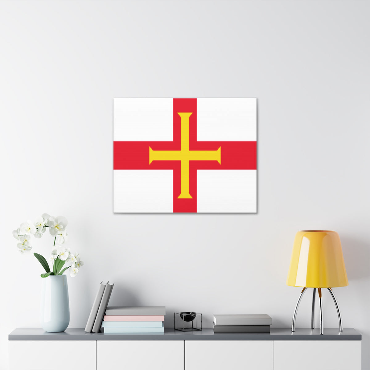 Guernsey Country Flag Canvas Vibrant Wall Art Unframed Home Decor-Express Your Love Gifts