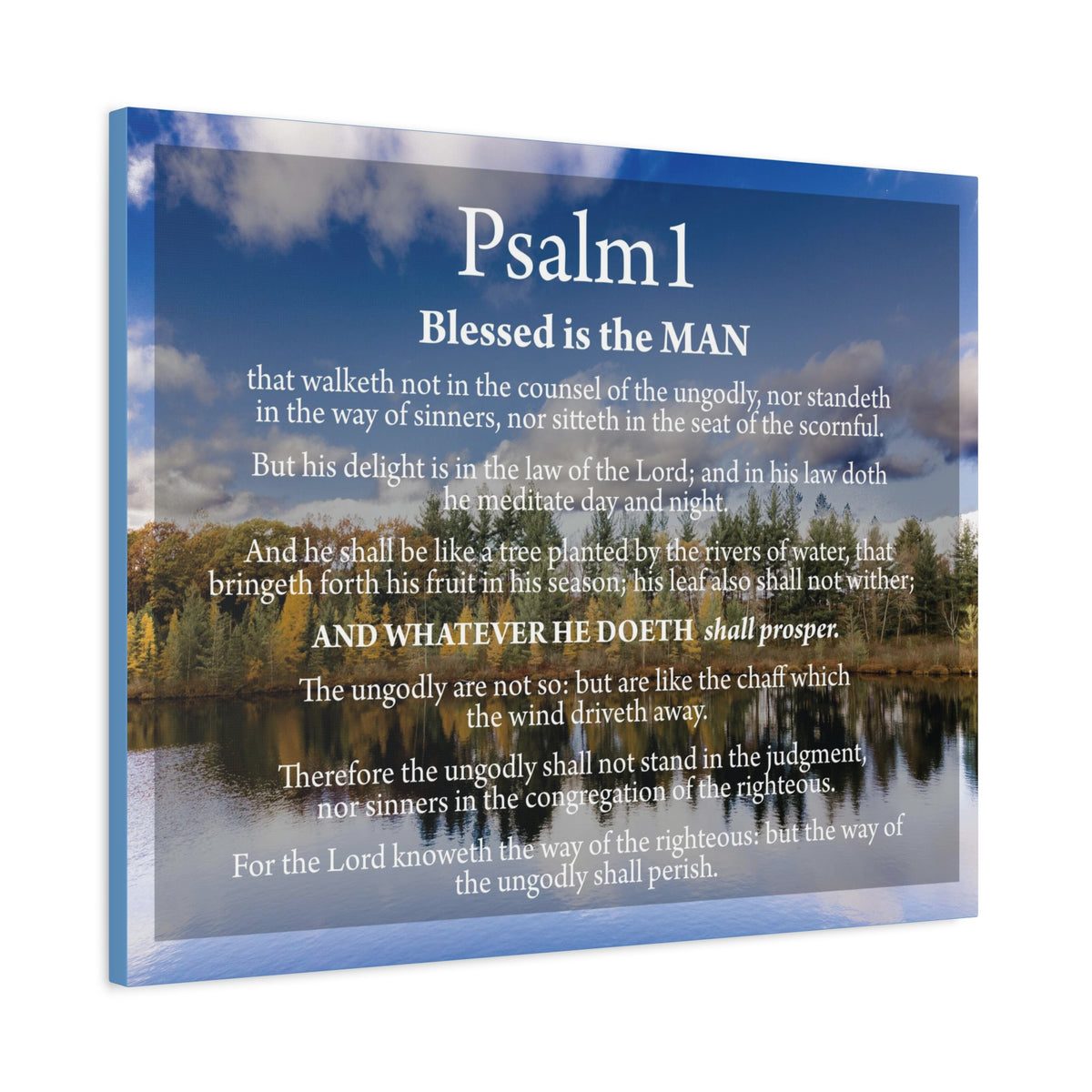 Scripture Walls Psalm 1 Way to Righteousness Bible Verse Canvas Christian Wall Art Ready to Hang Unframed-Express Your Love Gifts
