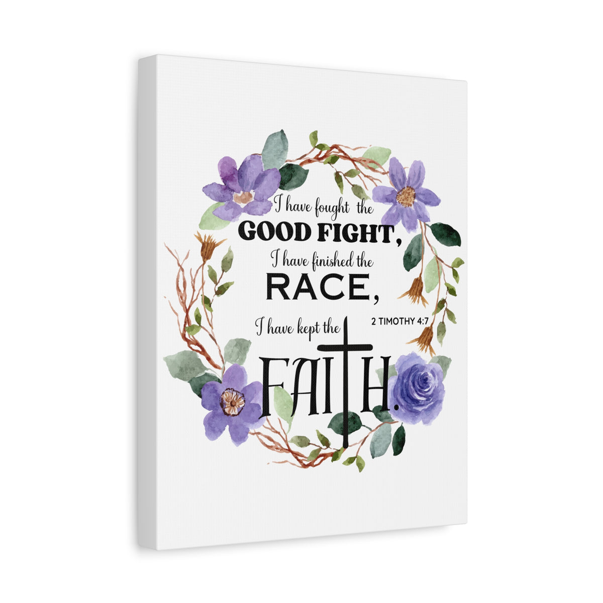 Scripture Walls 2 Timothy 4:7 Good Fight Bible Verse Canvas Christian Wall Art Ready to Hang Unframed-Express Your Love Gifts