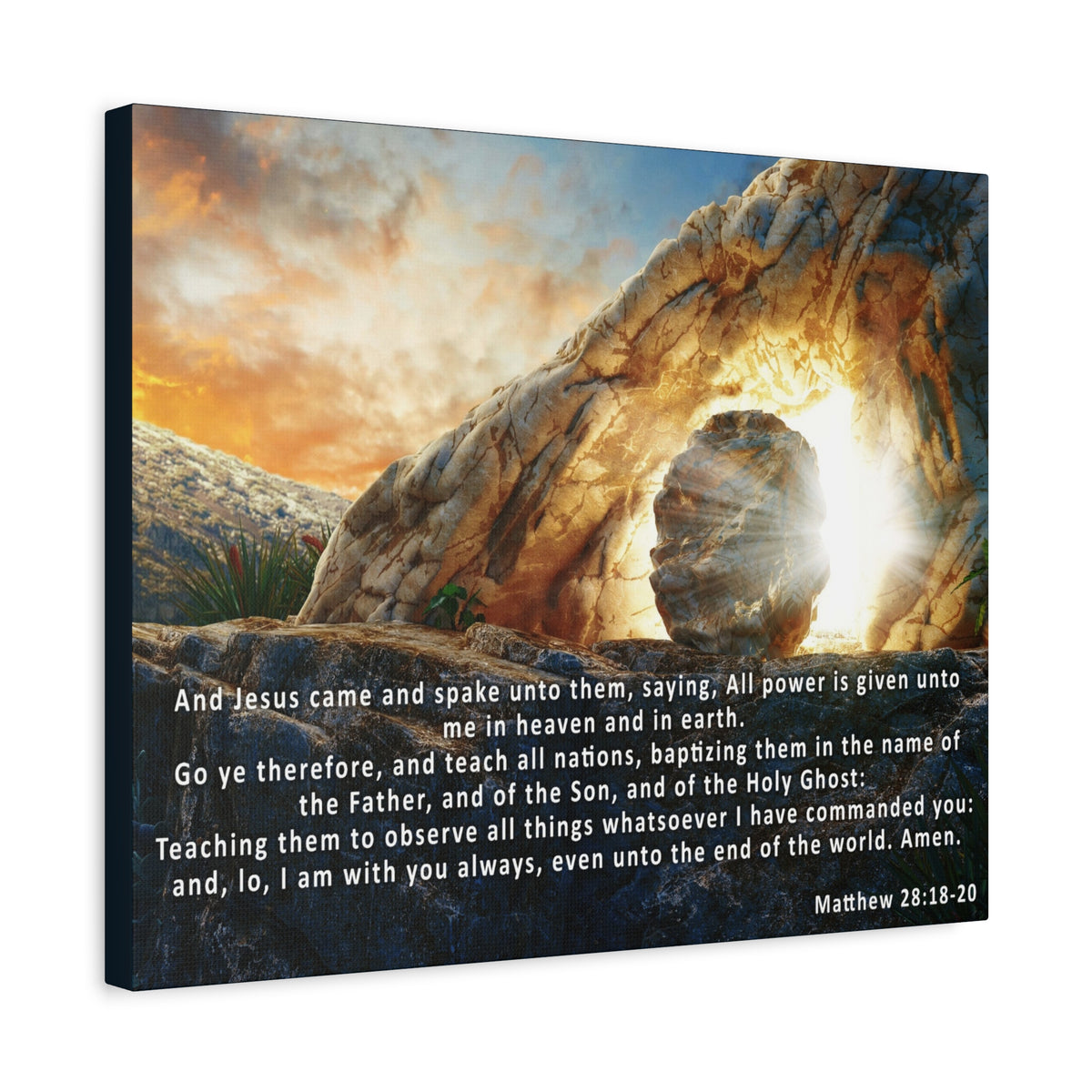 Matthew 28:18-20 The Great Commission Canvas – Christian Wall Art, Ready to Hang-Express Your Love Gifts