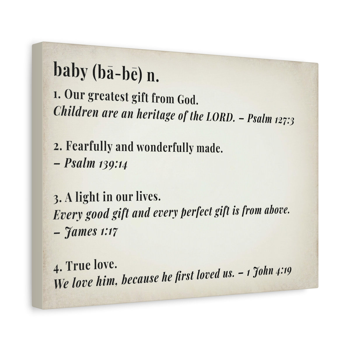 Scripture Walls Baby Definition by God Bible Verse Canvas Christian Wall Art Ready to Hang Unframed-Express Your Love Gifts