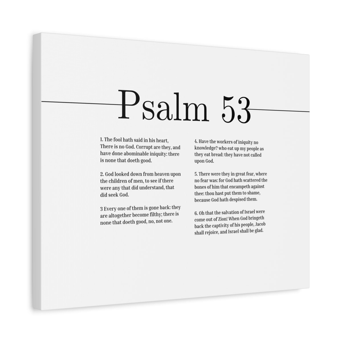 Scripture Canvas God Looked Down From Heaven Psalm 53 Christian Wall Art Bible Verse Print Ready to Hang-Express Your Love Gifts