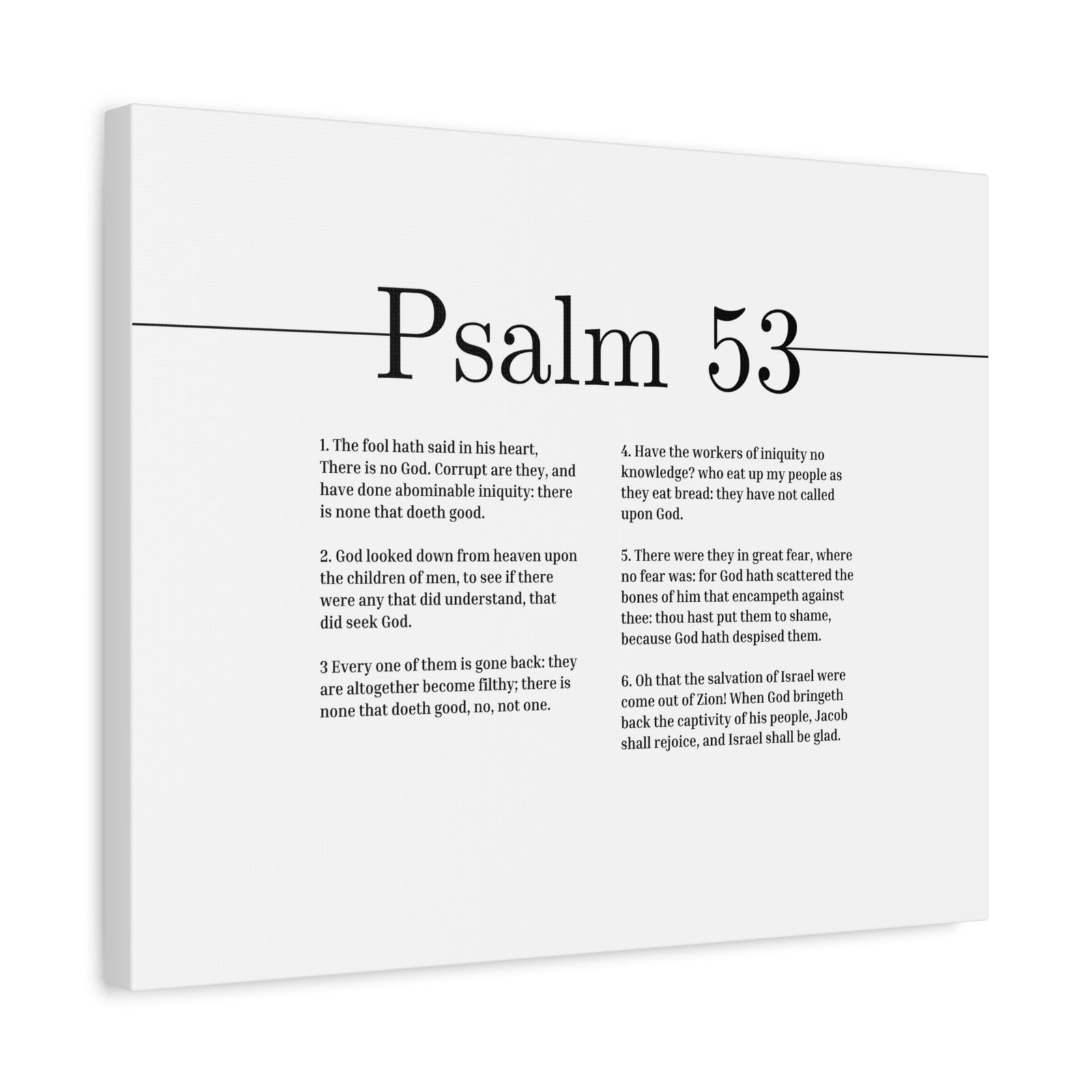 Scripture Canvas God Looked Down From Heaven Psalm 53 Christian Wall Art Bible Verse Print Ready to Hang-Express Your Love Gifts