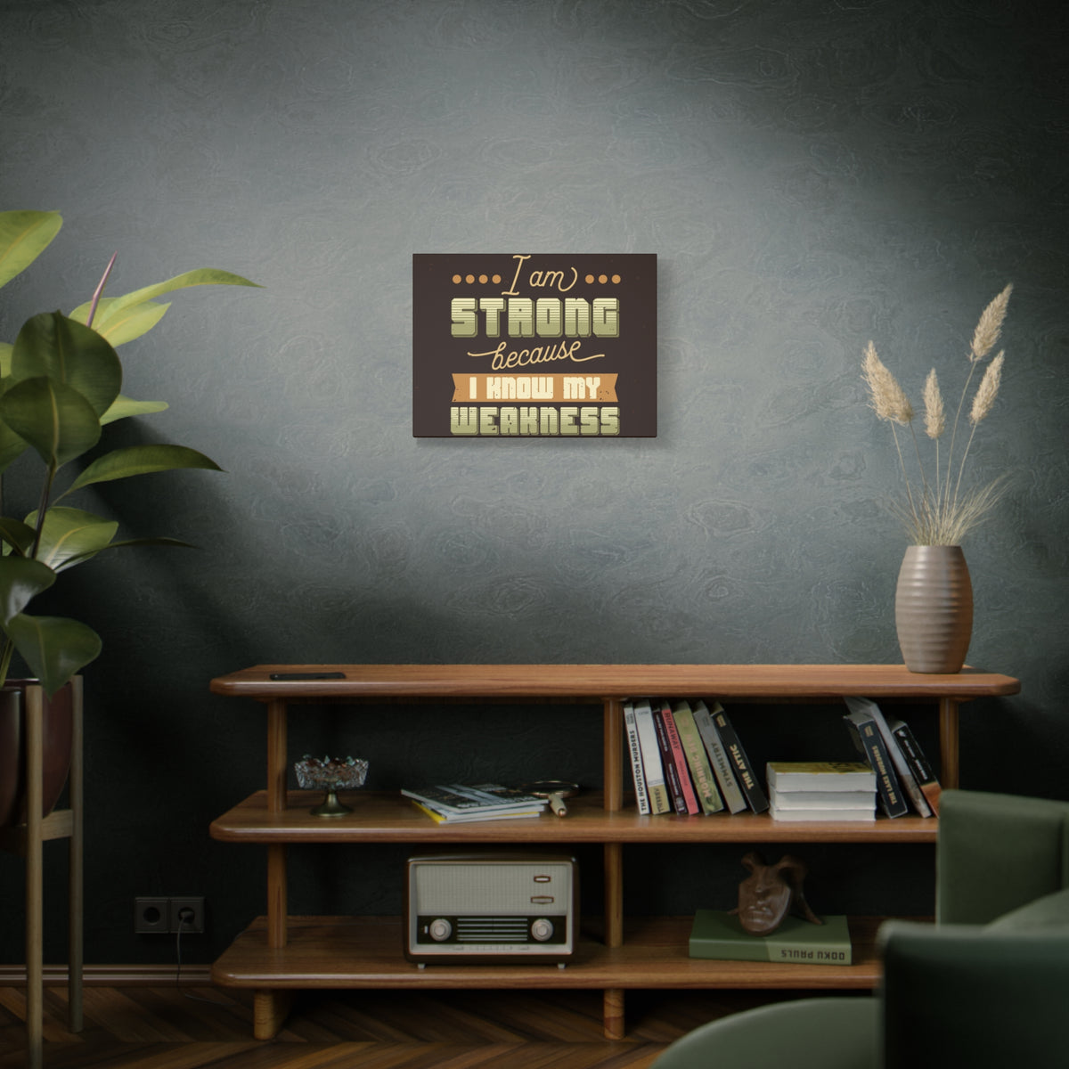 Inspirational Quote Canvas I Am Strong Wall Art Motivational Motto Inspiring Prints Artwork Decor Ready to Hang-Express Your Love Gifts