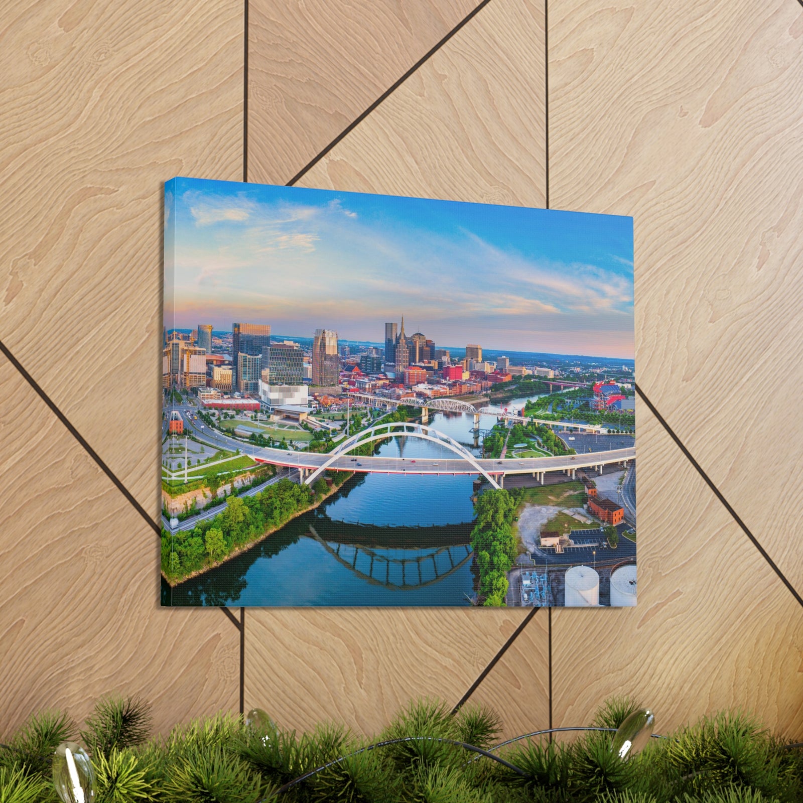 Nashville Daytime Skyline Canvas Artwork High-Quality Breathtaking Stunning Cityscape for Home Decor Ready to Hang-Express Your Love Gifts