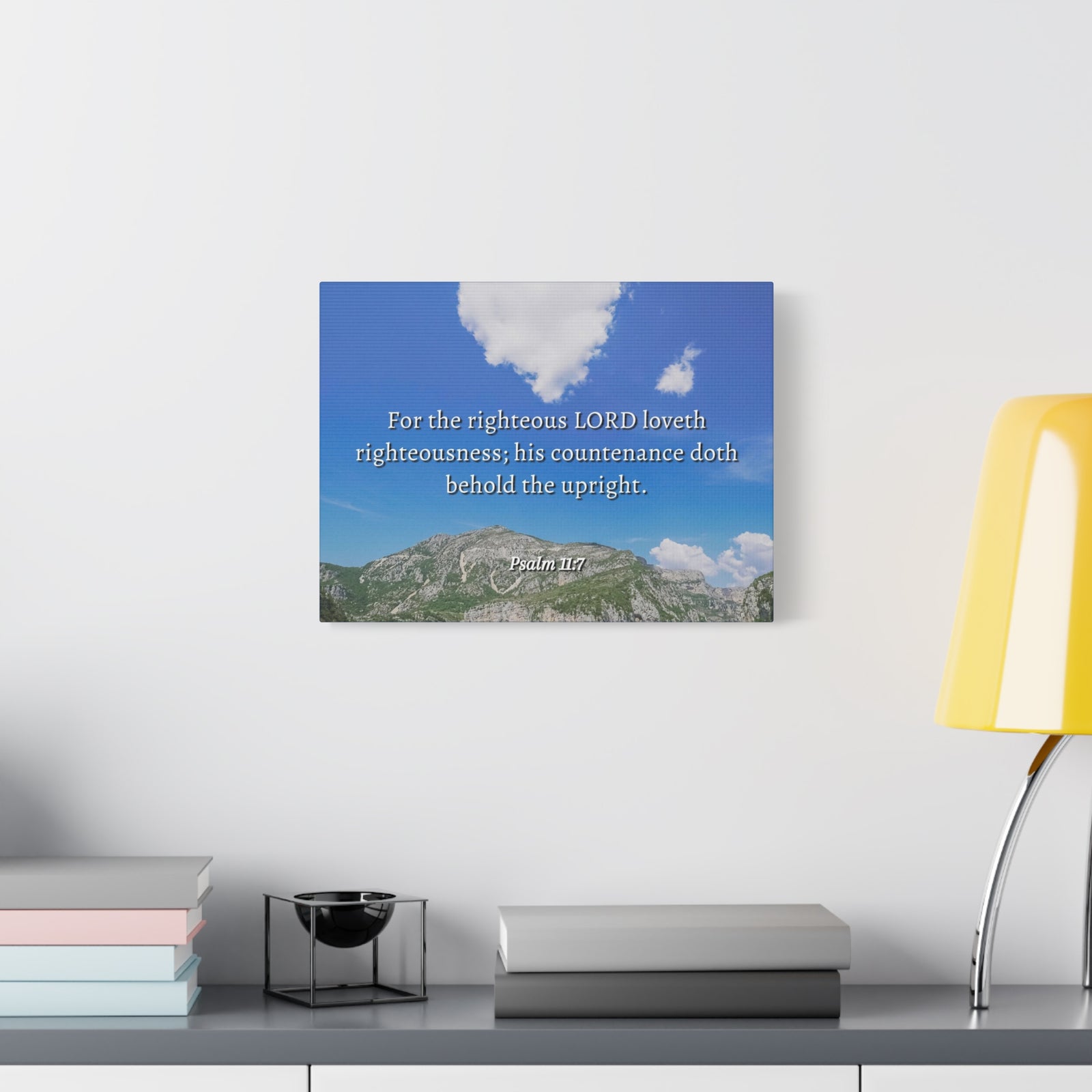 Scripture Canvas Lord Loves Righteousness Psalm 11:7 Christian Wall Art Bible Verse Print Ready to Hang-Express Your Love Gifts